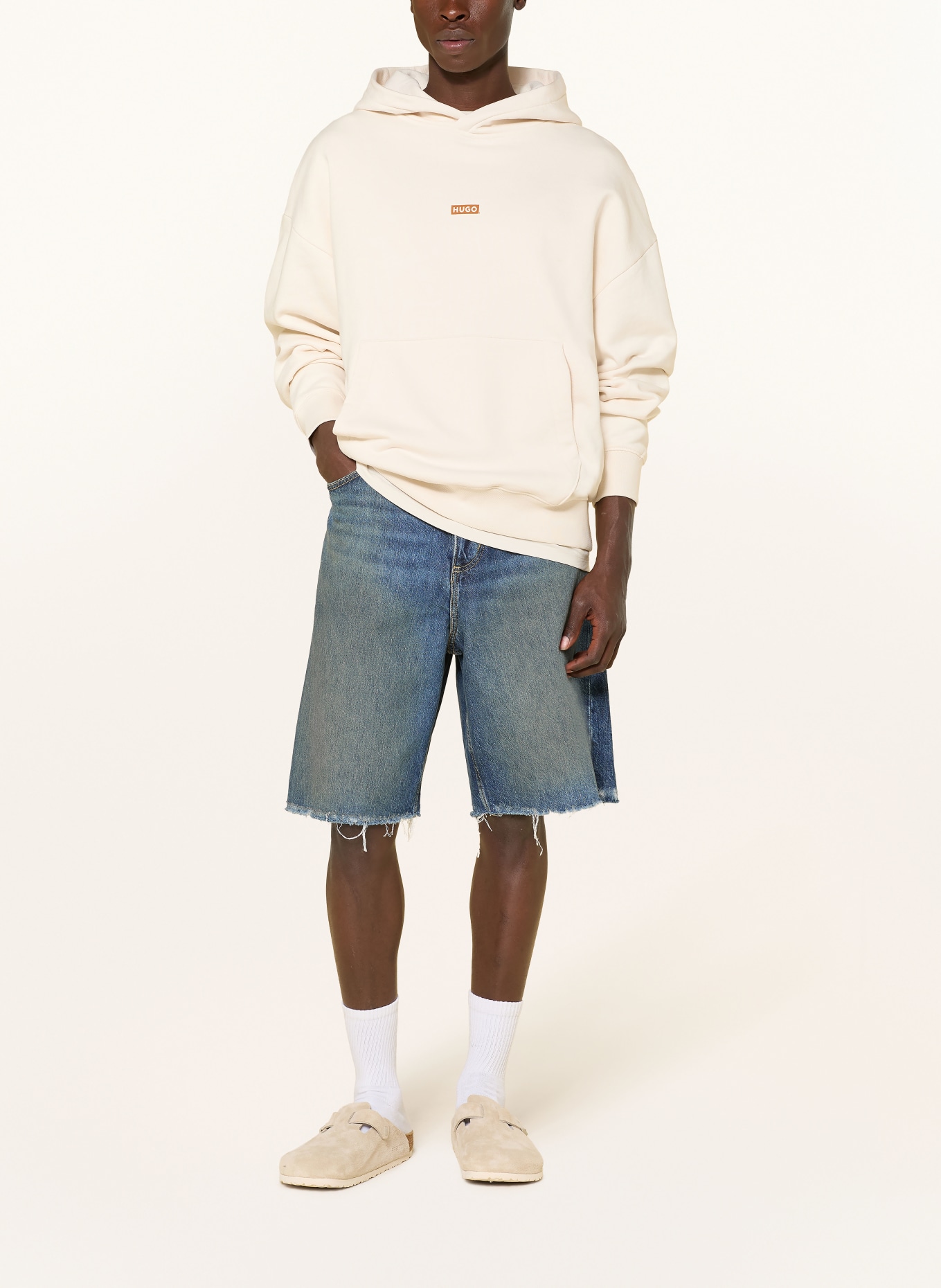 HUGO Hoodie NAZARDO: ECRU