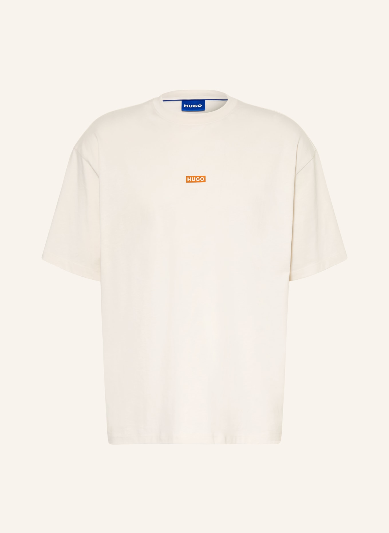 HUGO T-shirt NALONO: ECRU / BRUIN