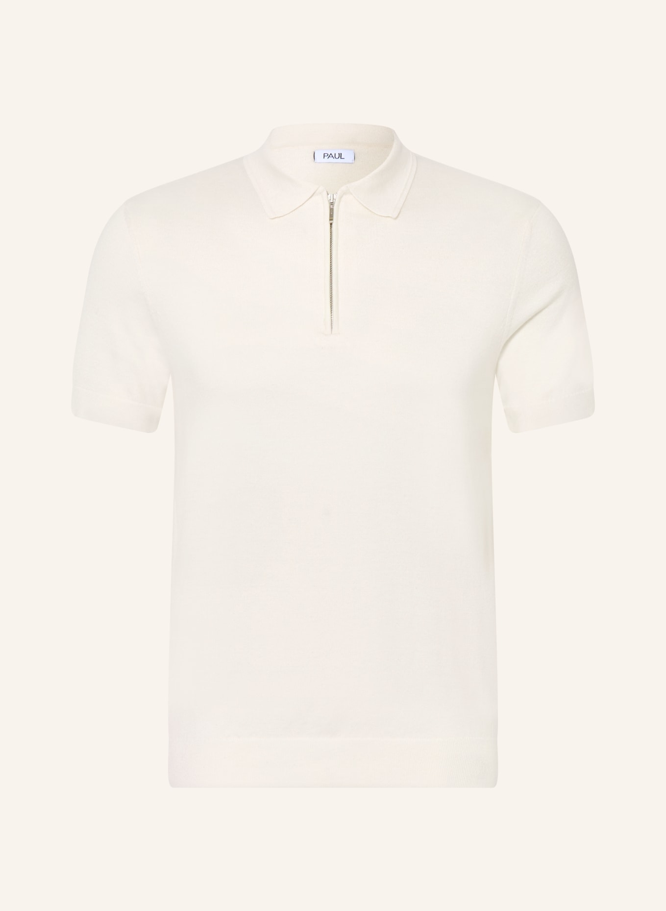 PAUL Strick-Poloshirt: ECRU