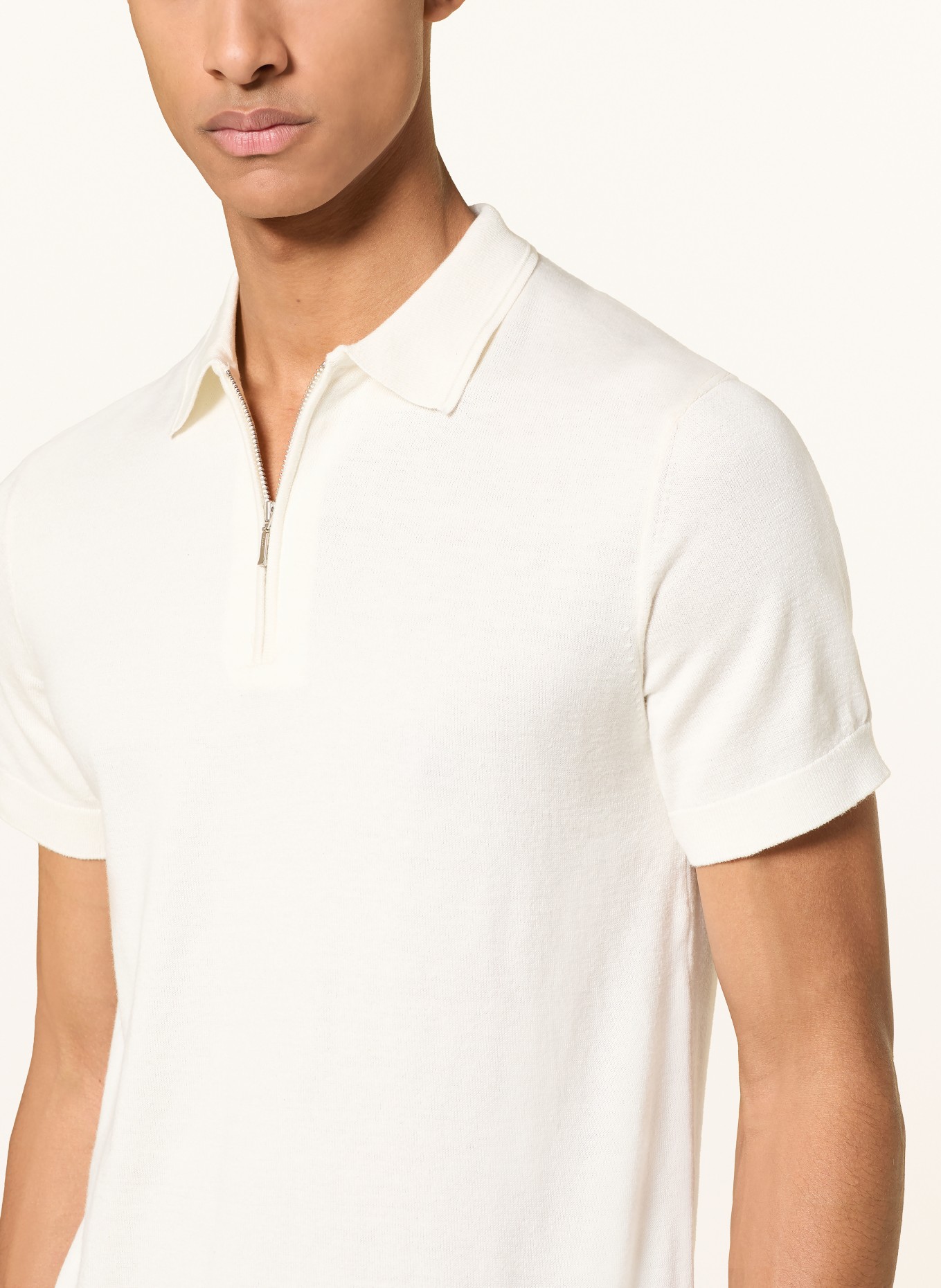 PAUL Strick-Poloshirt: ECRU
