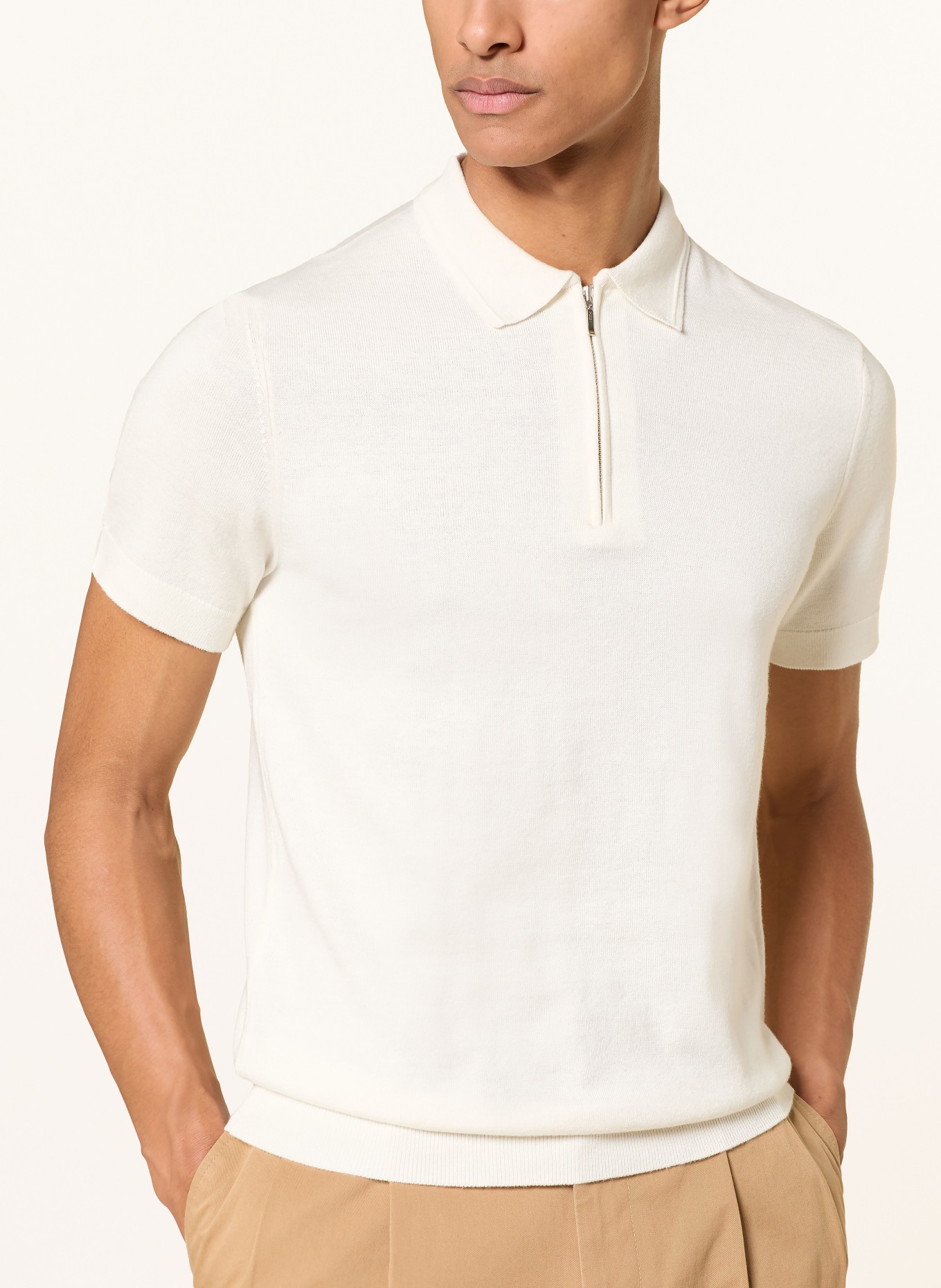 PAUL Strick-Poloshirt: ECRU