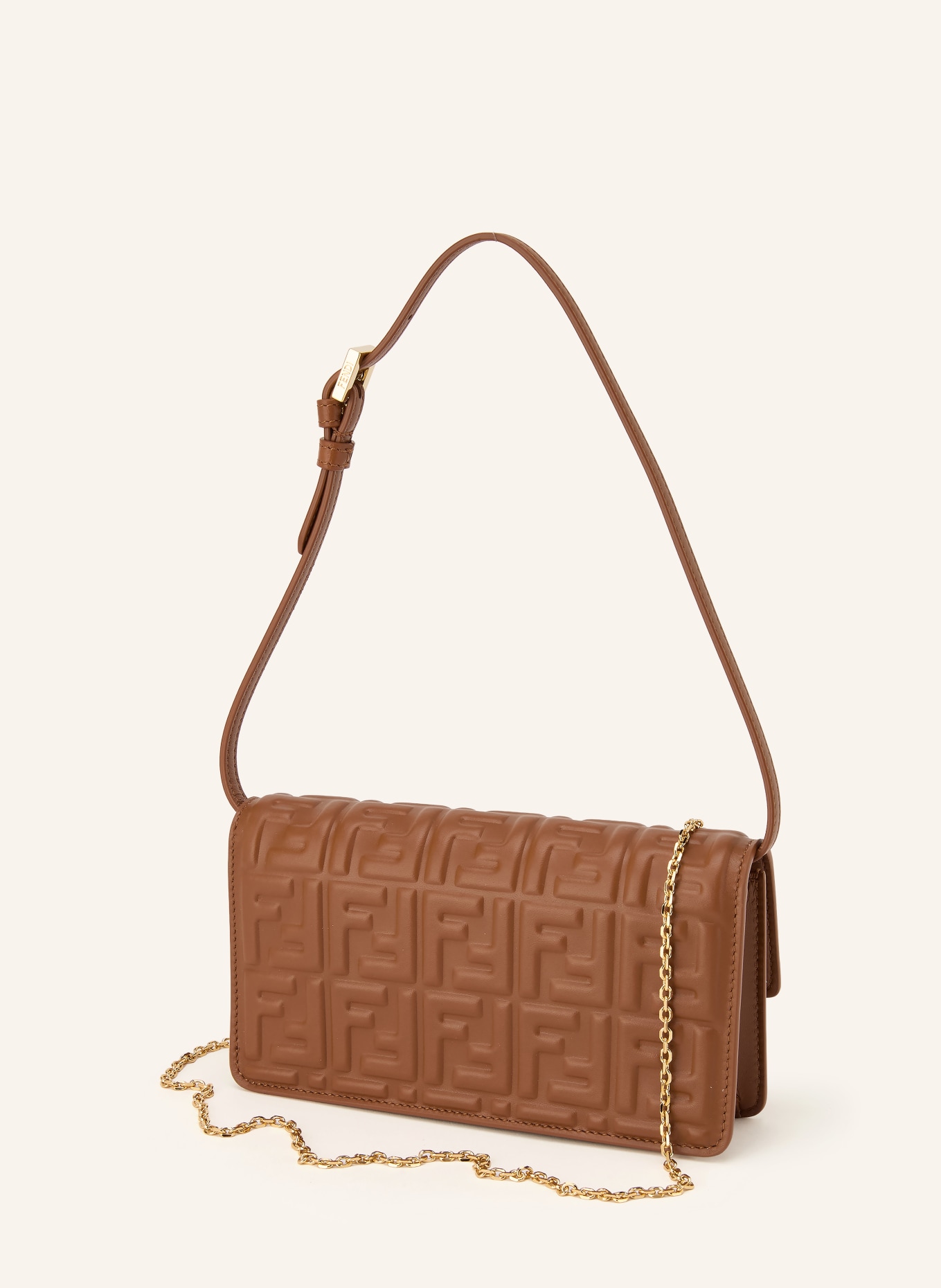 FENDI Wallet on Chain BAGUETTE: COGNAC / GOLD