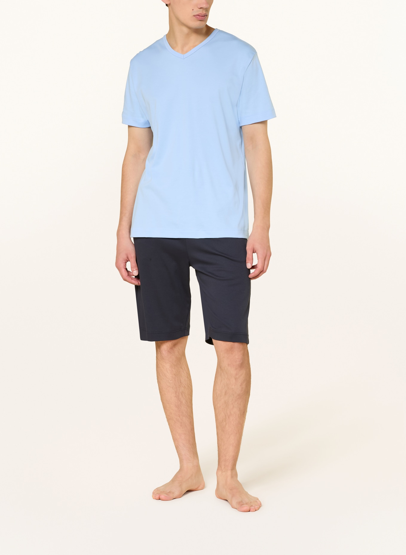 mey Schlafshirt Serie SOLID NIGHT: HELLBLAU