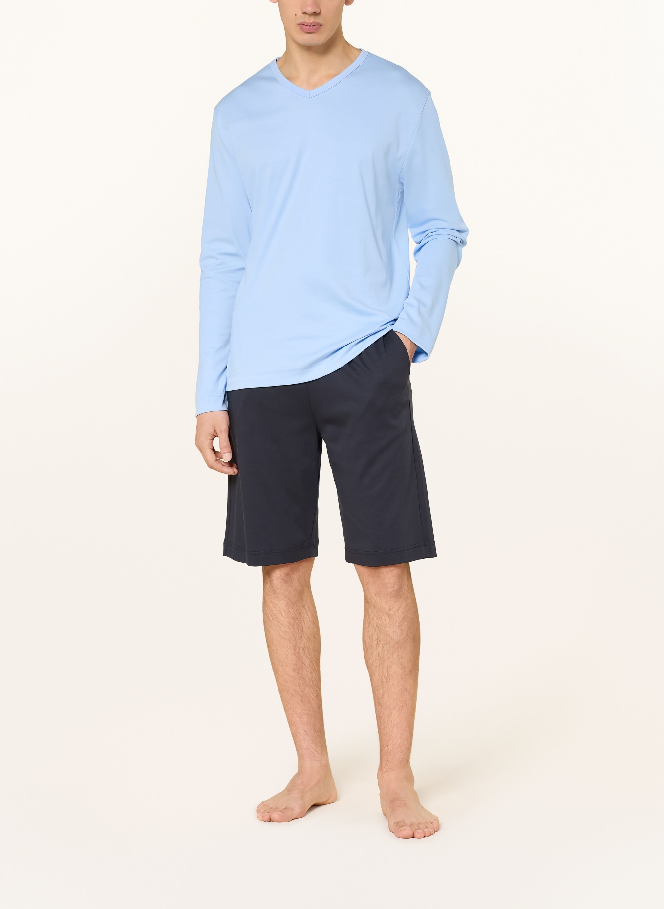 mey Pajama shirt series SOLID NIGHT: LIGHT BLUE