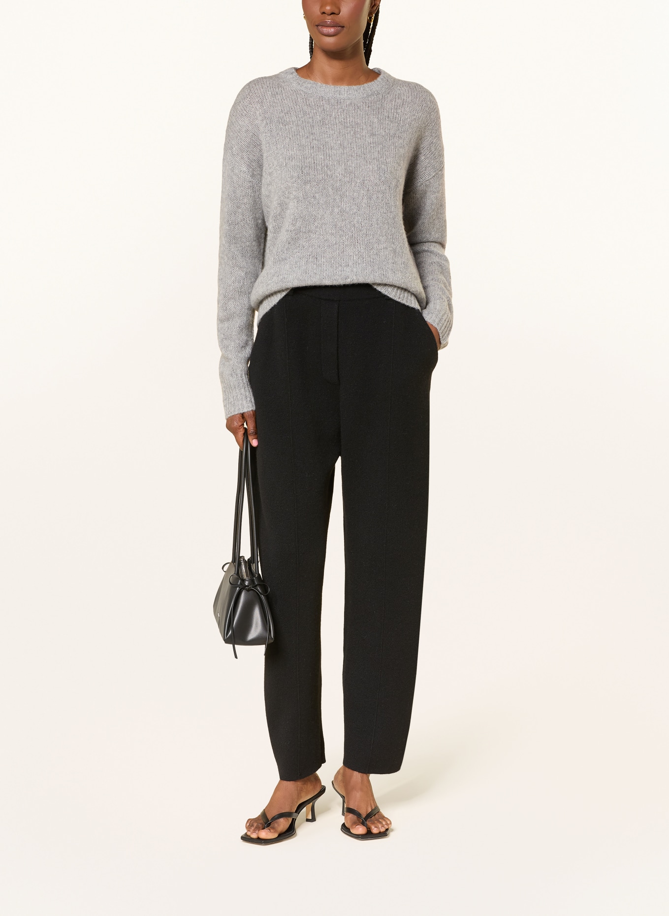 LISA YANG Cashmere sweater LOVA: LIGHT GRAY