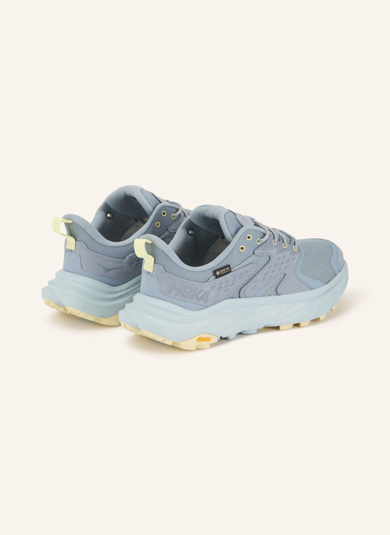 HOKA ANACAPA 2 LOW GTX hiking shoes: LIGHT BLUE / LIGHT YELLOW