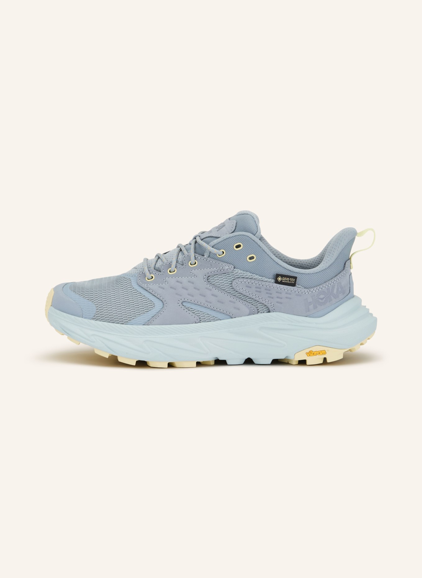 HOKA ANACAPA 2 LOW GTX hiking shoes: LIGHT BLUE / LIGHT YELLOW
