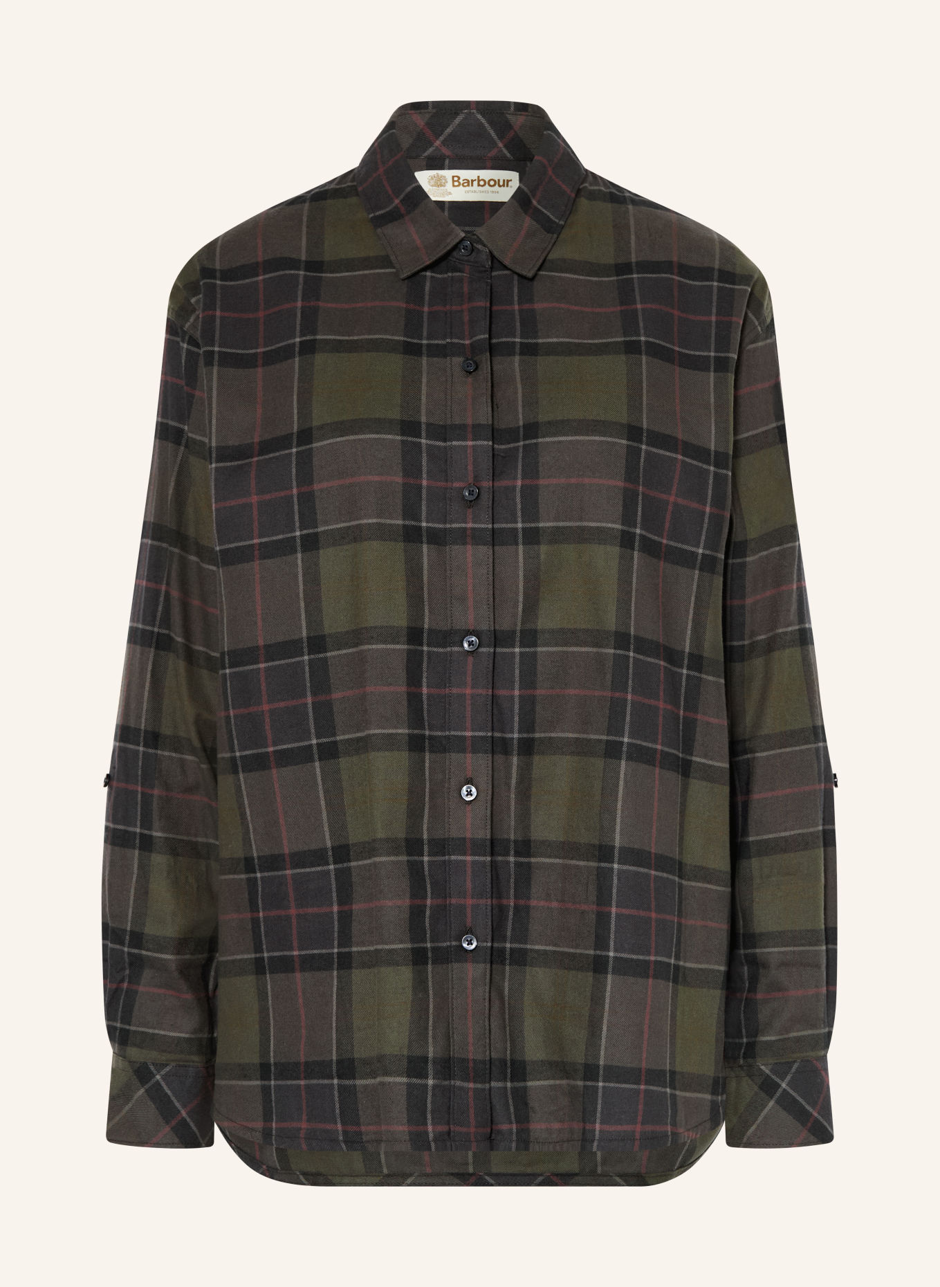 Barbour Shirt blouse ELISHAW: KHAKI / DARK GRAY / RED