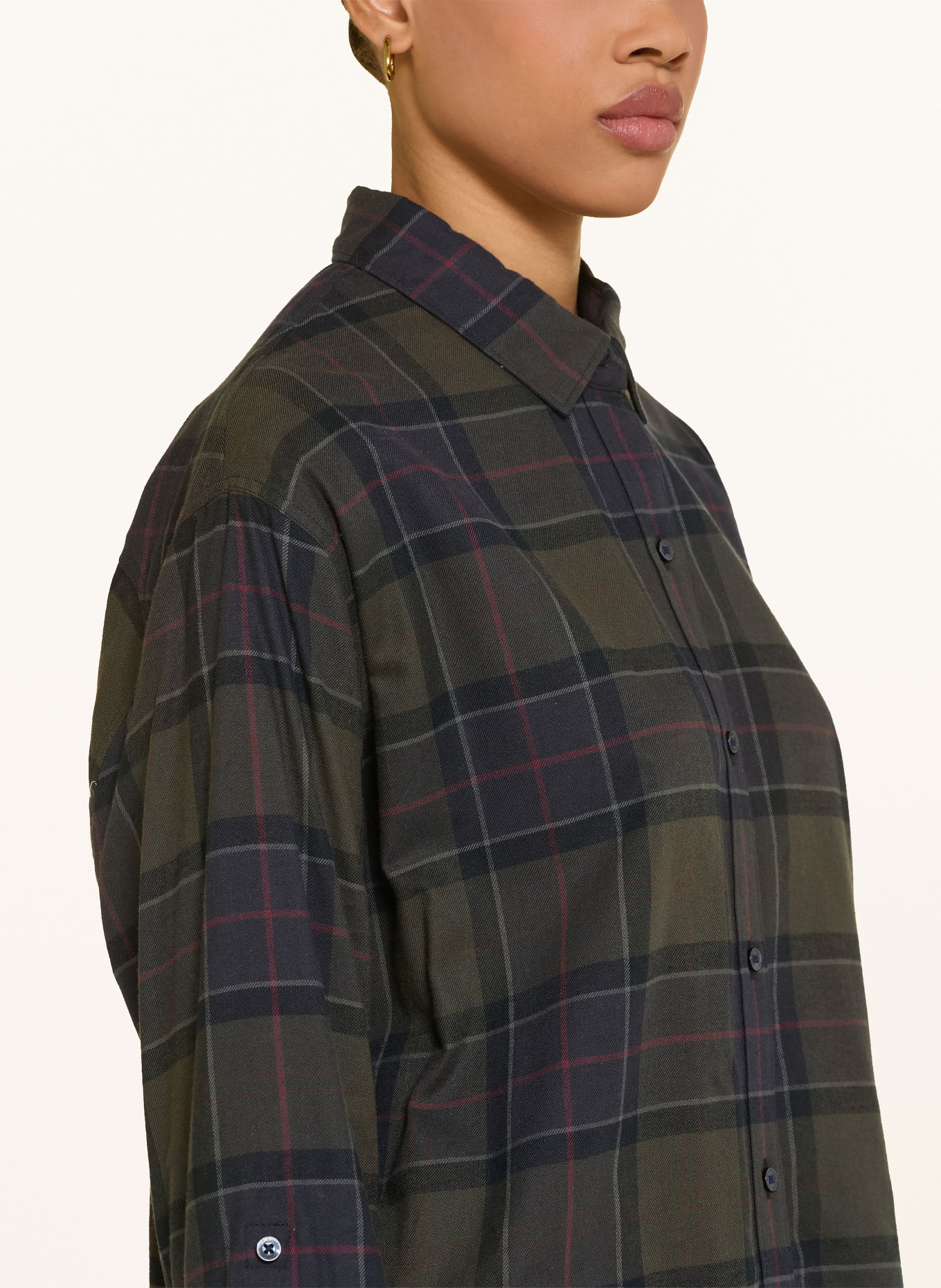 Barbour Shirt blouse ELISHAW: KHAKI / DARK GRAY / RED