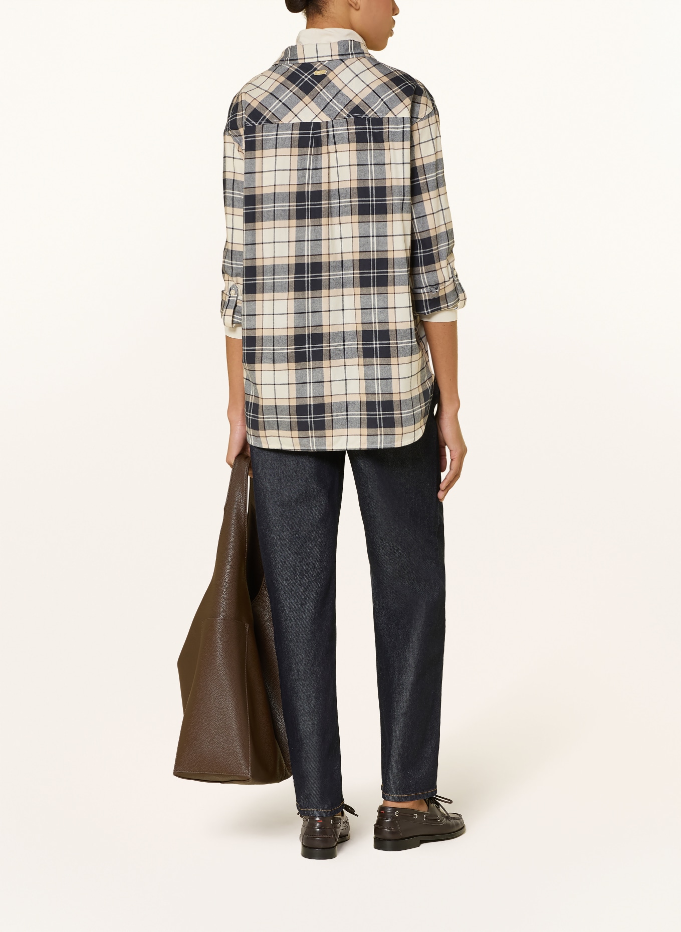 Barbour Overhemdblouse ELISHAW: BEIGE / MARRON FONCÉ / DONKERGRIJS
