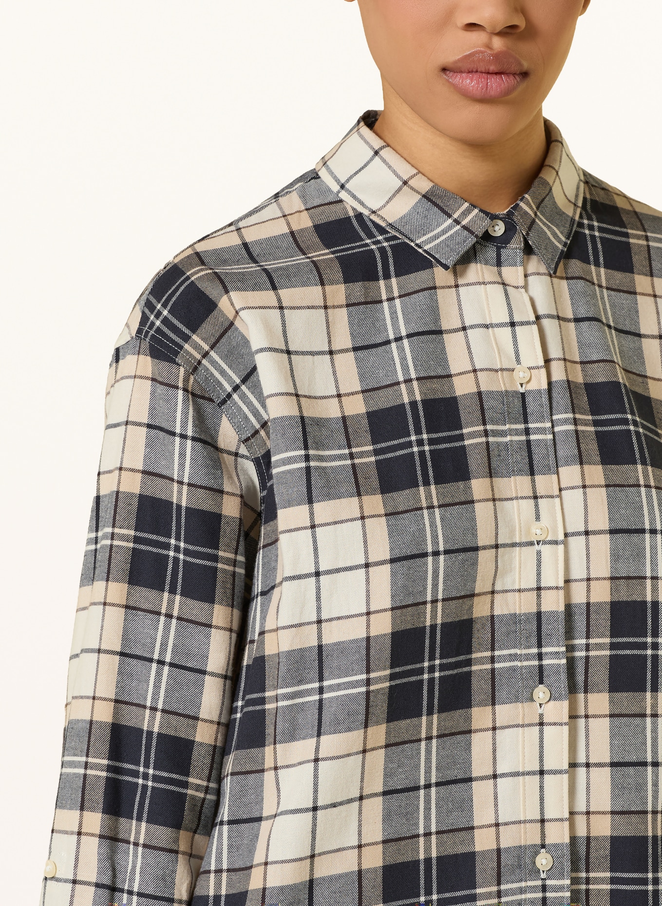 Barbour Overhemdblouse ELISHAW: BEIGE / MARRON FONCÉ / DONKERGRIJS
