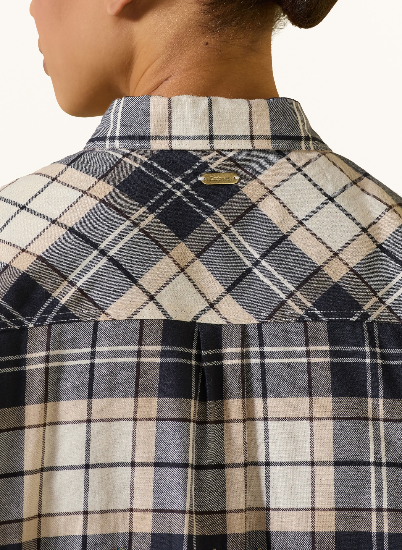 Barbour Overhemdblouse ELISHAW: BEIGE / MARRON FONCÉ / DONKERGRIJS