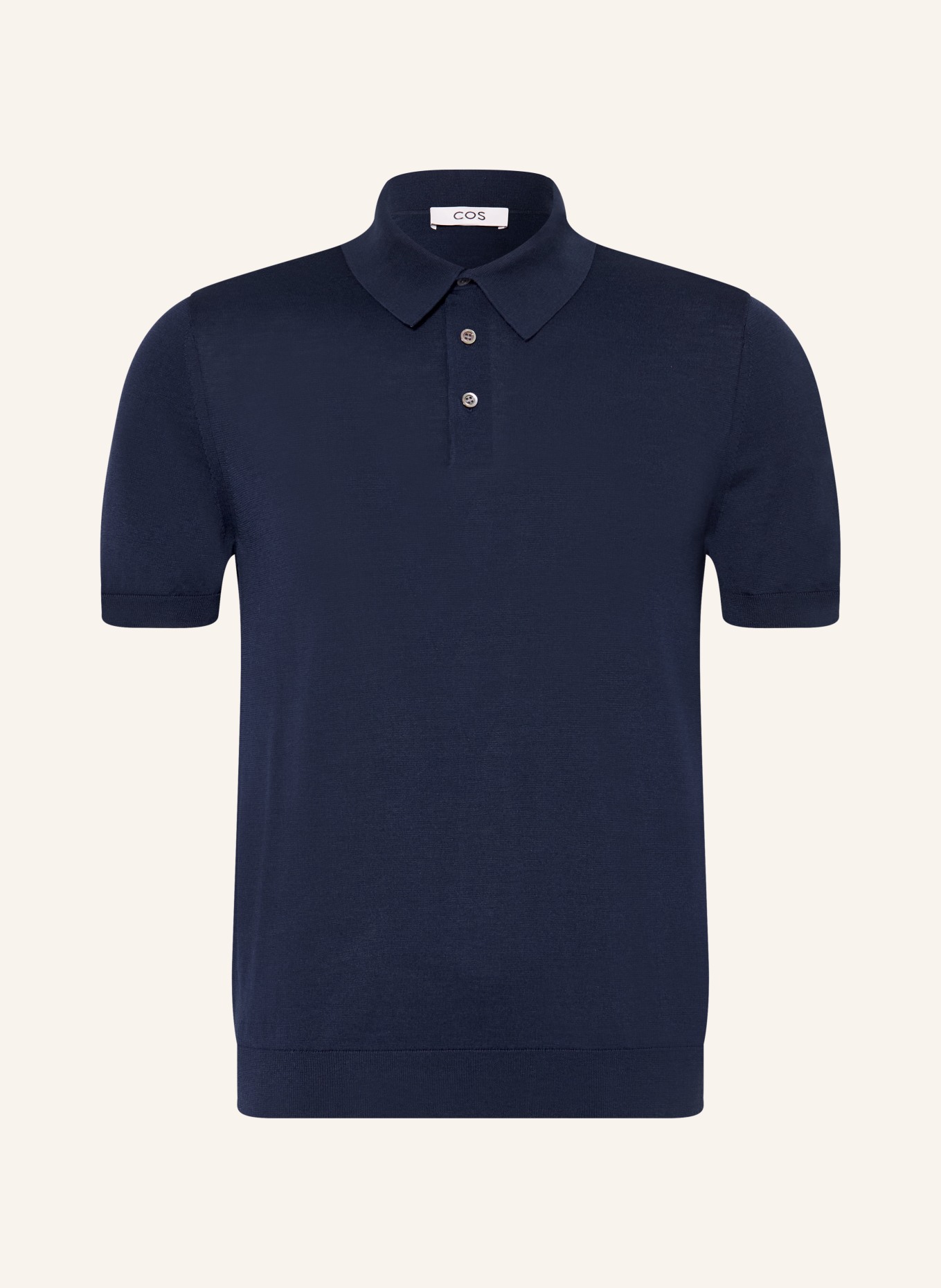 COS Strick-Poloshirt mit Seide: DUNKELBLAU