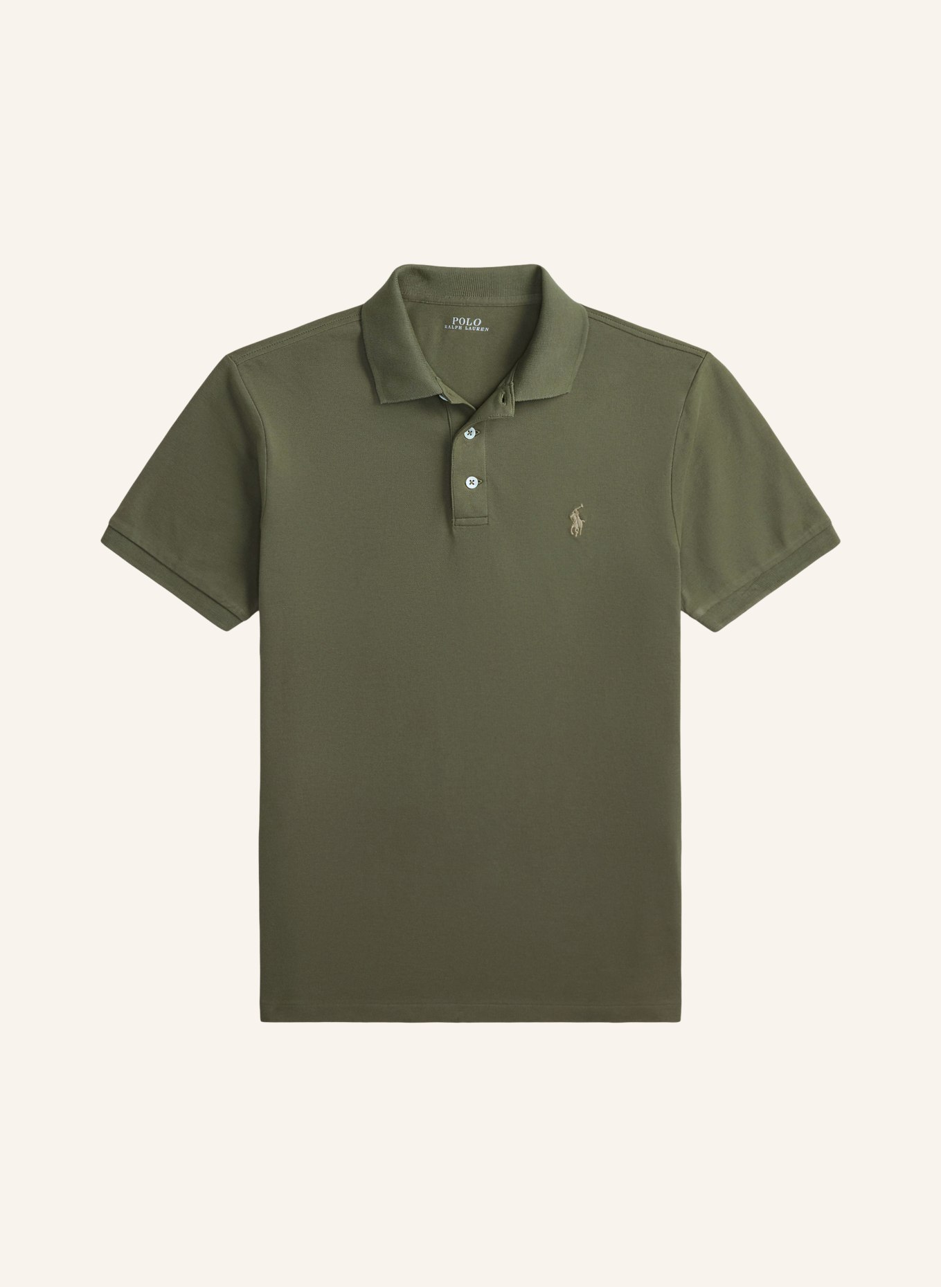 POLO RALPH LAUREN Polo piqué coupe slim personnalisé: OLIVE