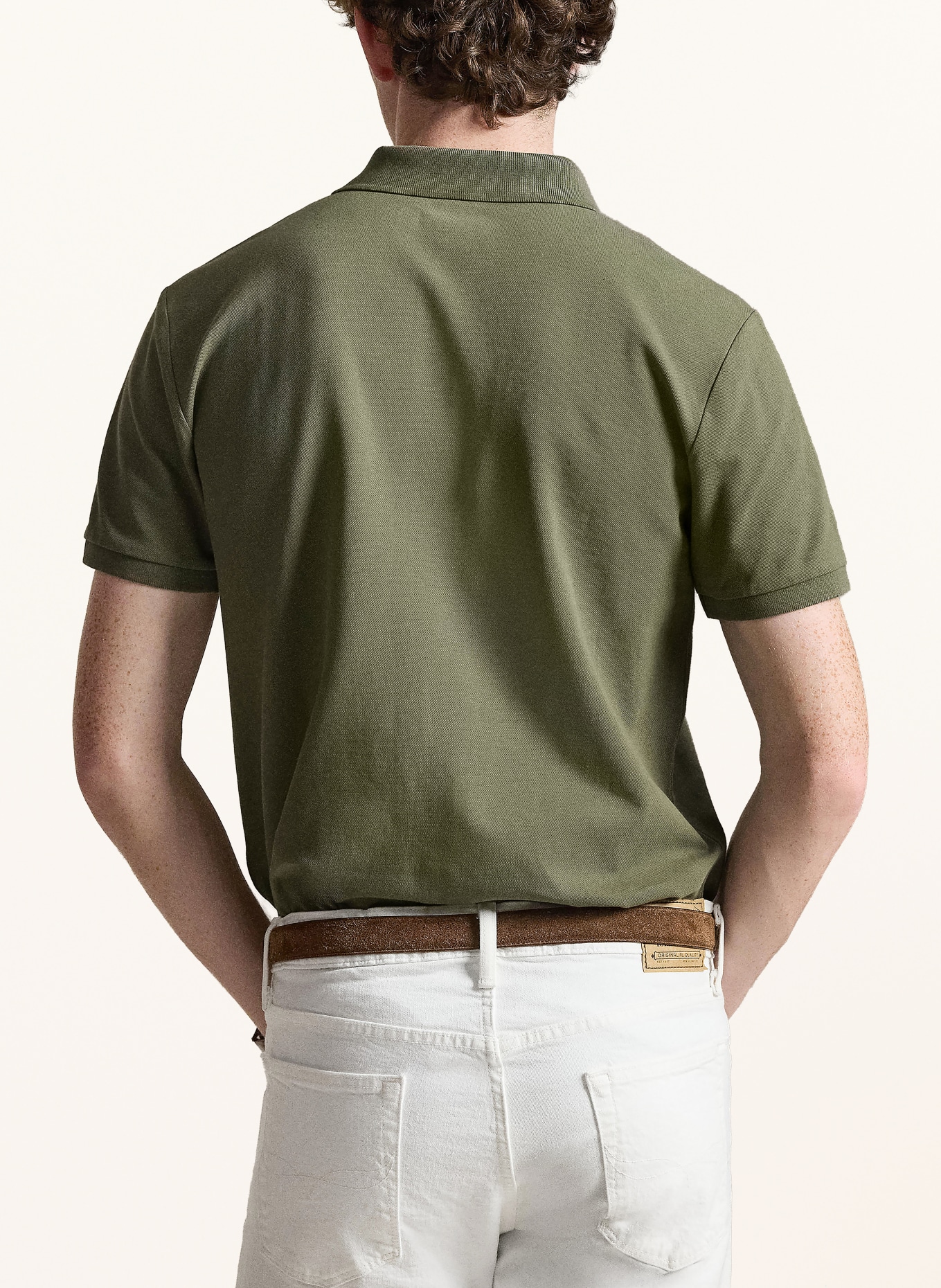POLO RALPH LAUREN Polo piqué coupe slim personnalisé: OLIVE