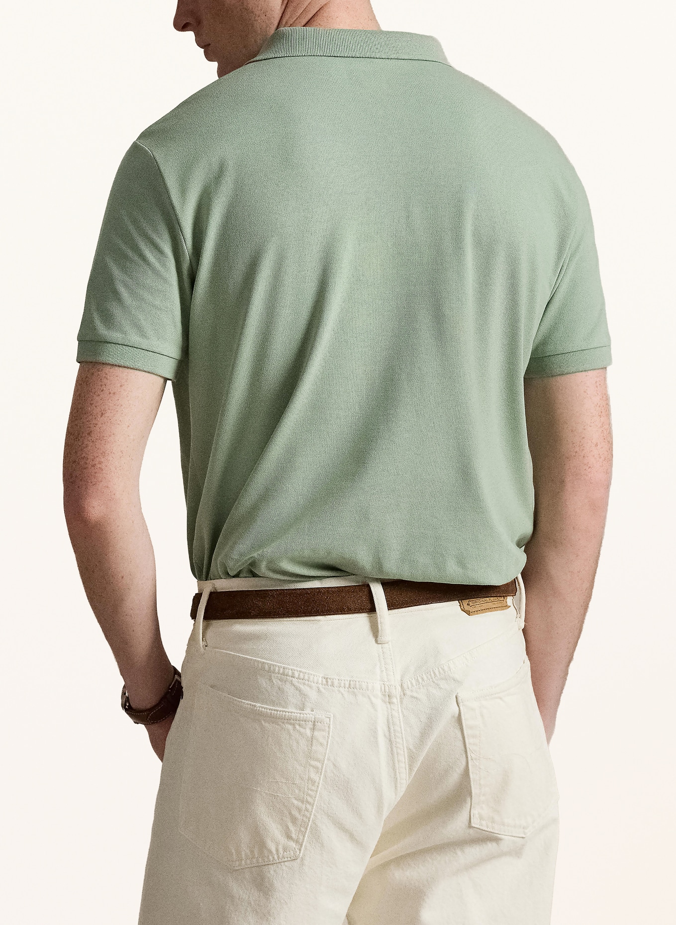 POLO RALPH LAUREN Polo piqué coupe slim personnalisé: VERT CLAIR