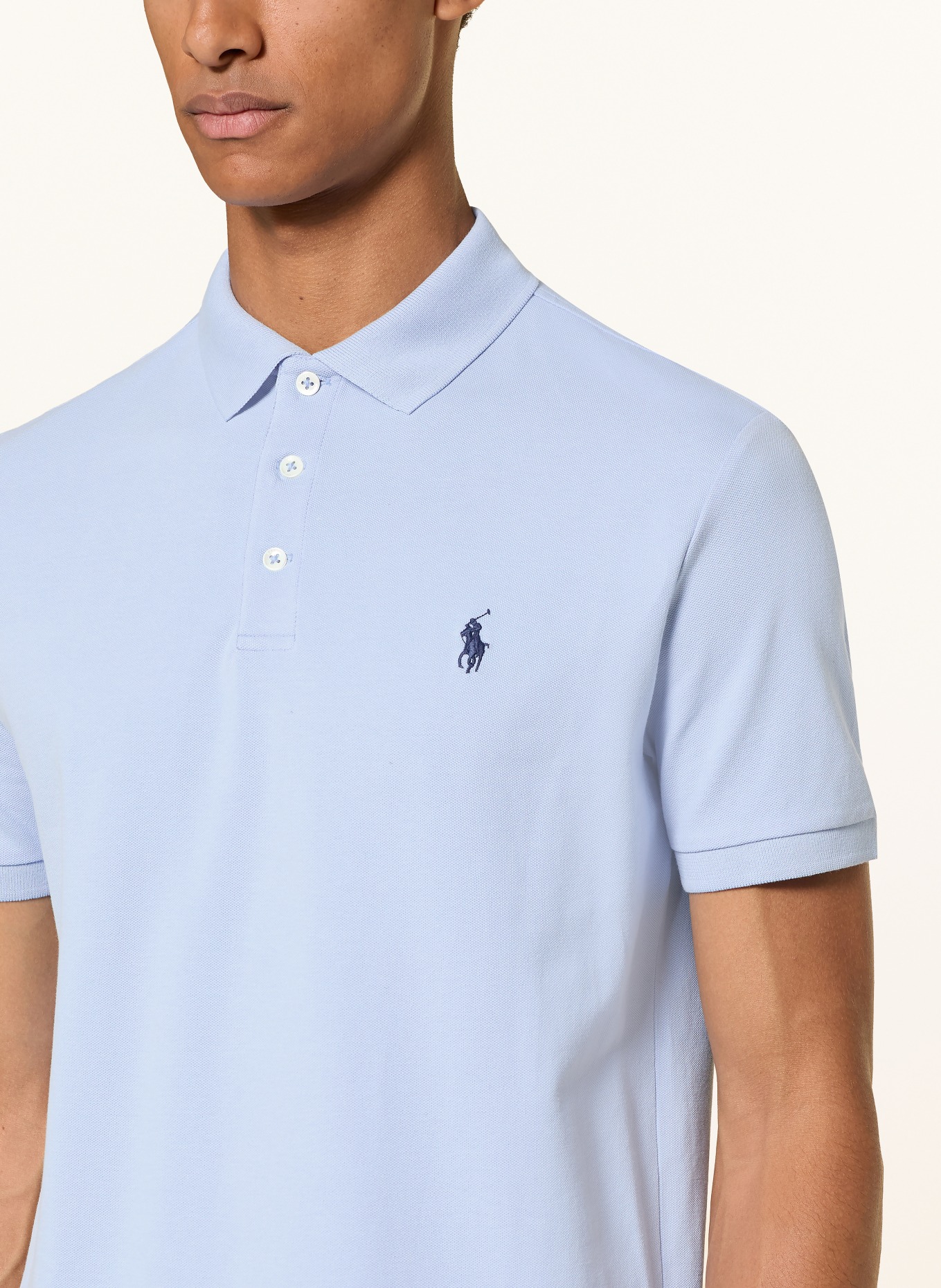 POLO RALPH LAUREN Polo piqué coupe slim personnalisé: BLEU CLAIR