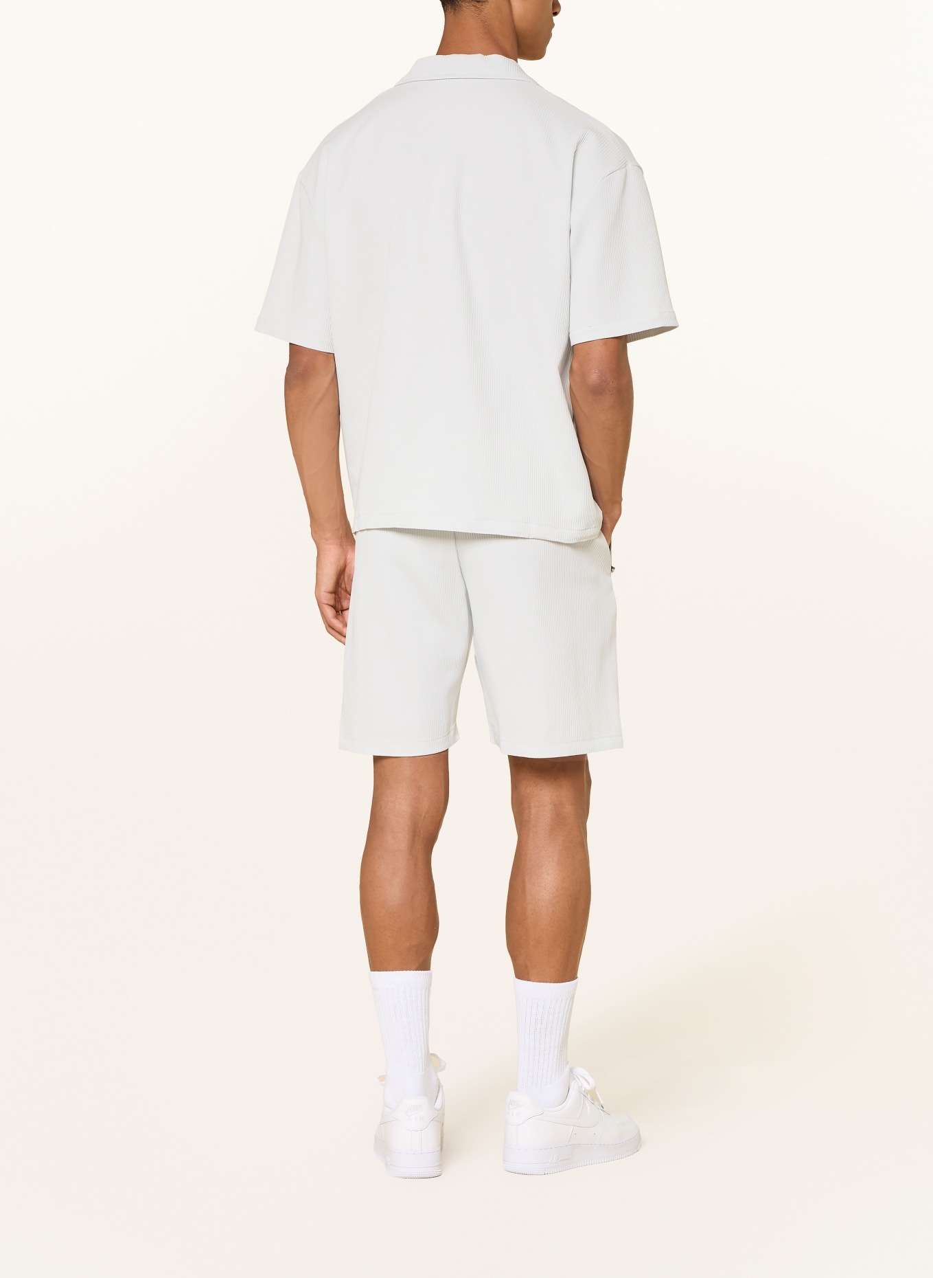 PEGADOR Plisseeshorts TROY: HELLGRAU