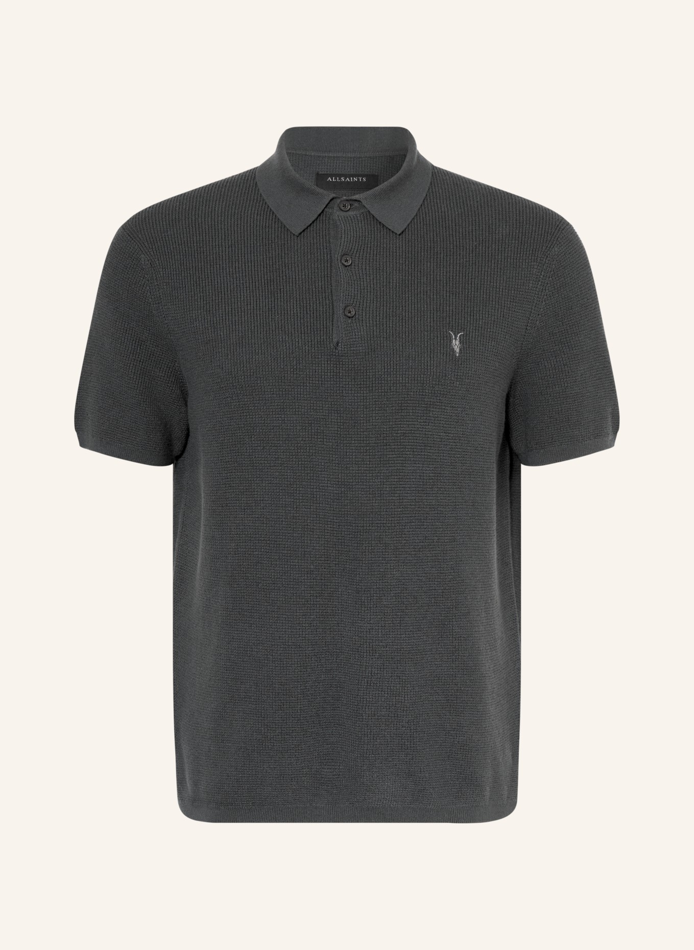 ALLSAINTS Knitted polo shirt ASPEN: DARK BLUE