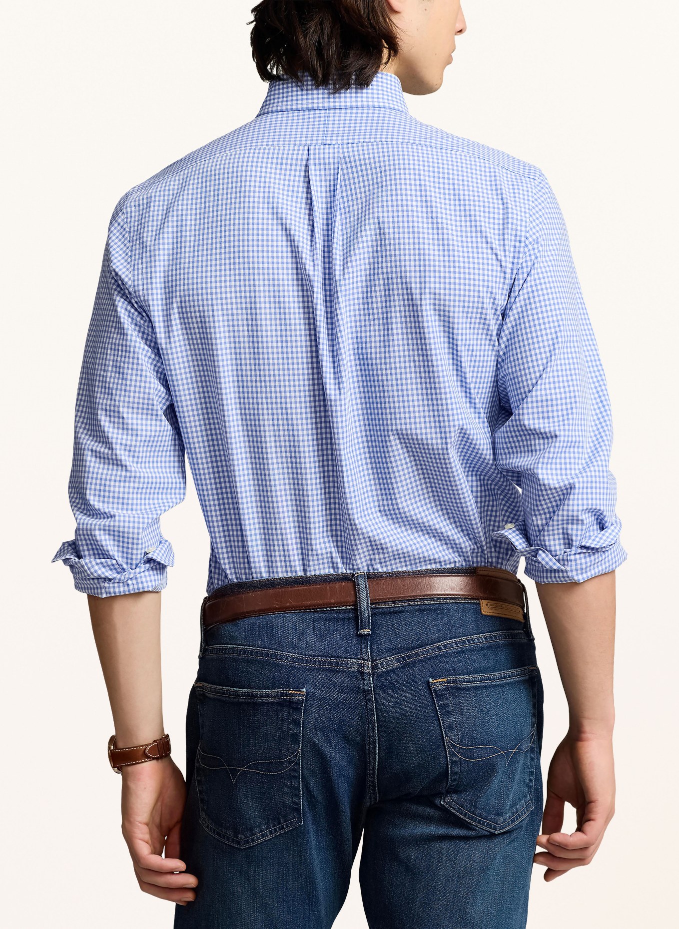 POLO RALPH LAUREN Overhemd Custom Fit: BLAUW / WIT