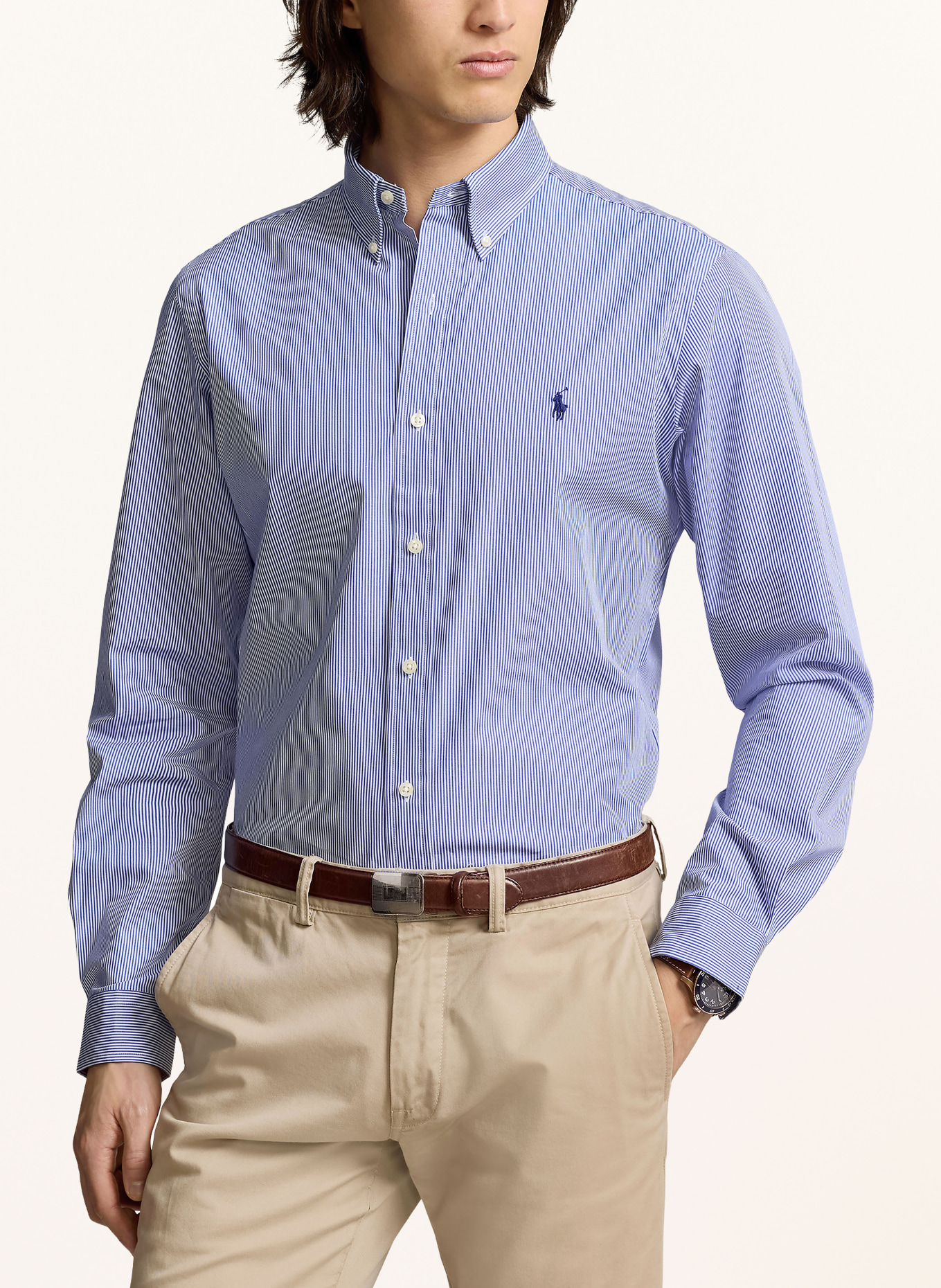 POLO RALPH LAUREN Overhemd Slim Fit: DONKERBLAUW