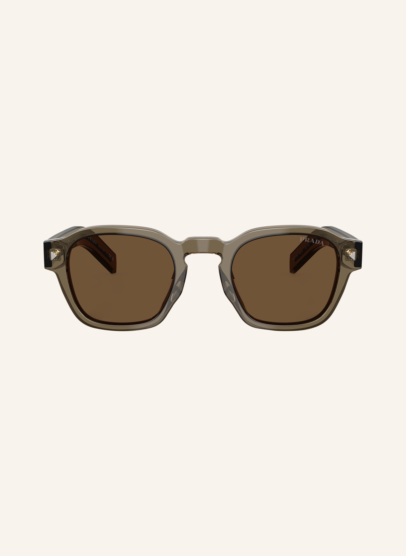 PRADA Sonnenbrille PRA16S: Transparent Terra/Dark Brown