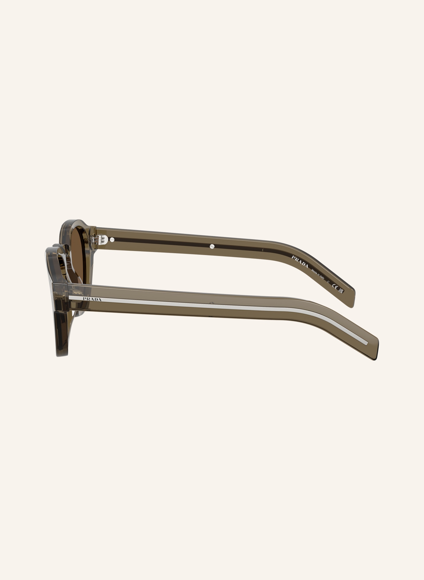 PRADA Sonnenbrille PRA16S: Transparent Terra/Dark Brown