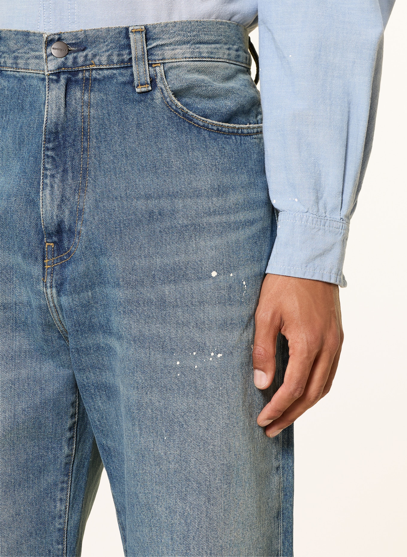 carhartt WIP Jean LANDON coupe ample et fuselée: 01EJ BLUE