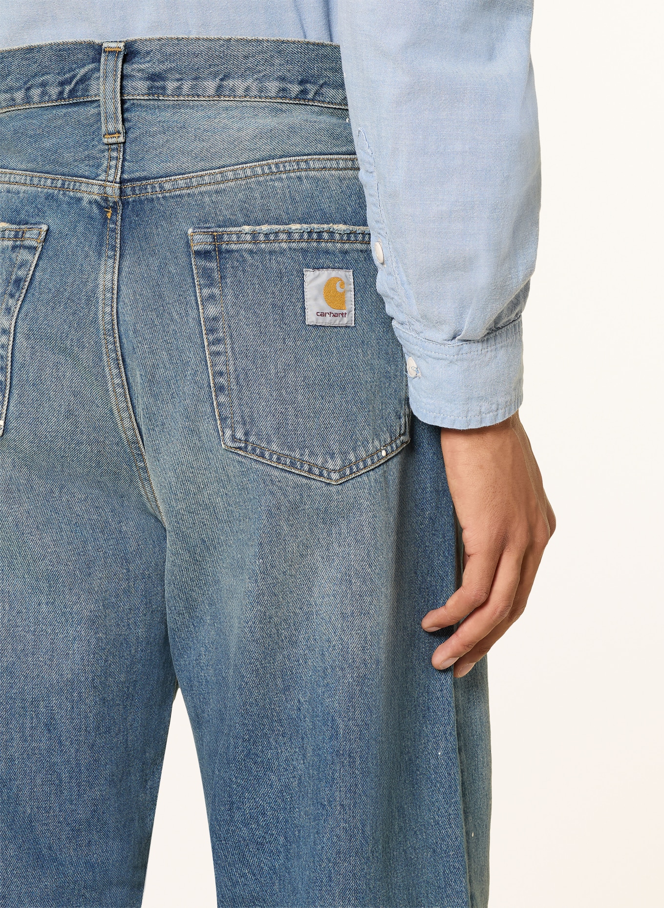 carhartt WIP Jean LANDON coupe ample et fuselée: 01EJ BLUE