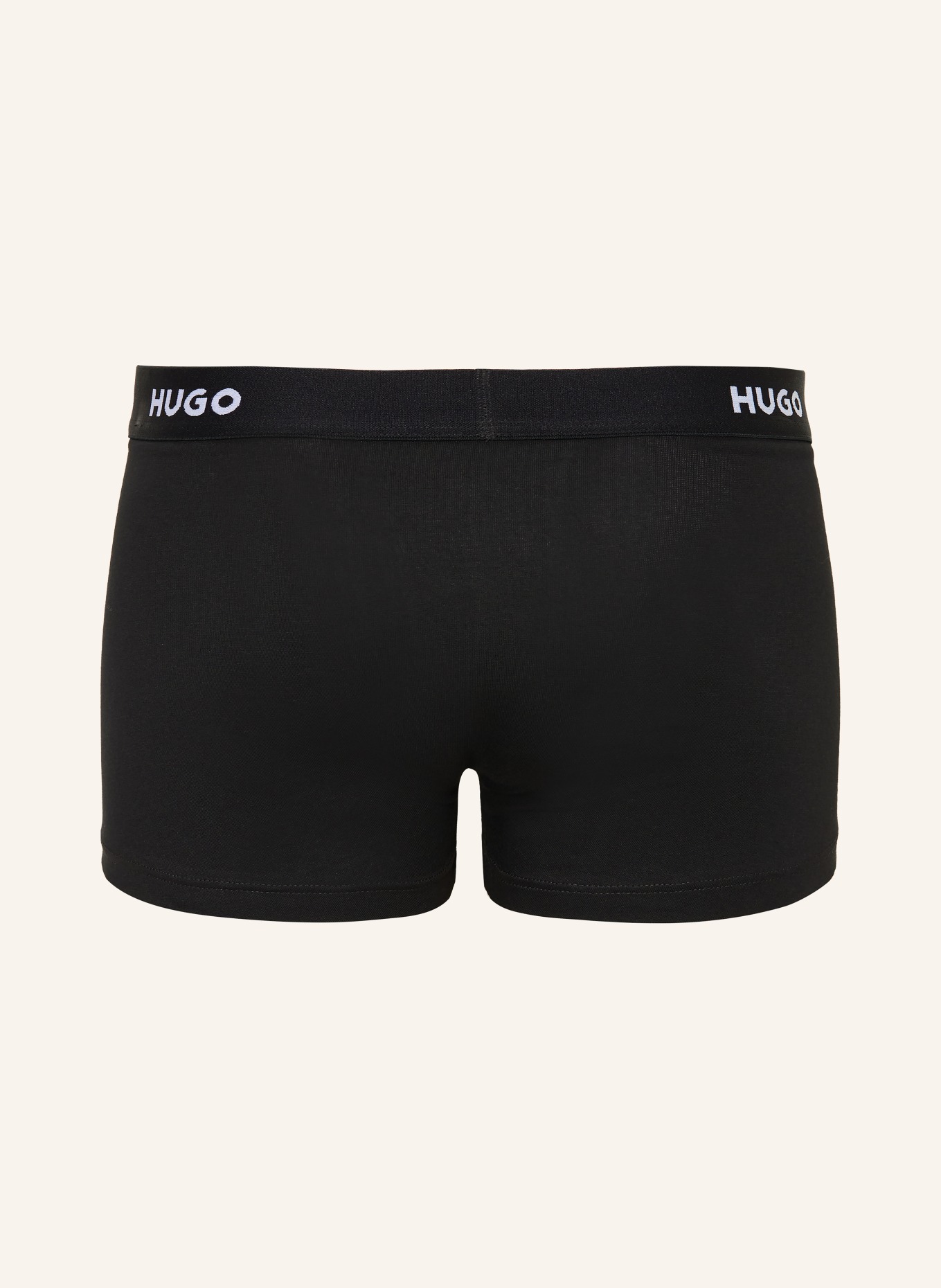 HUGO Set de 3 boxeri: NEGRU