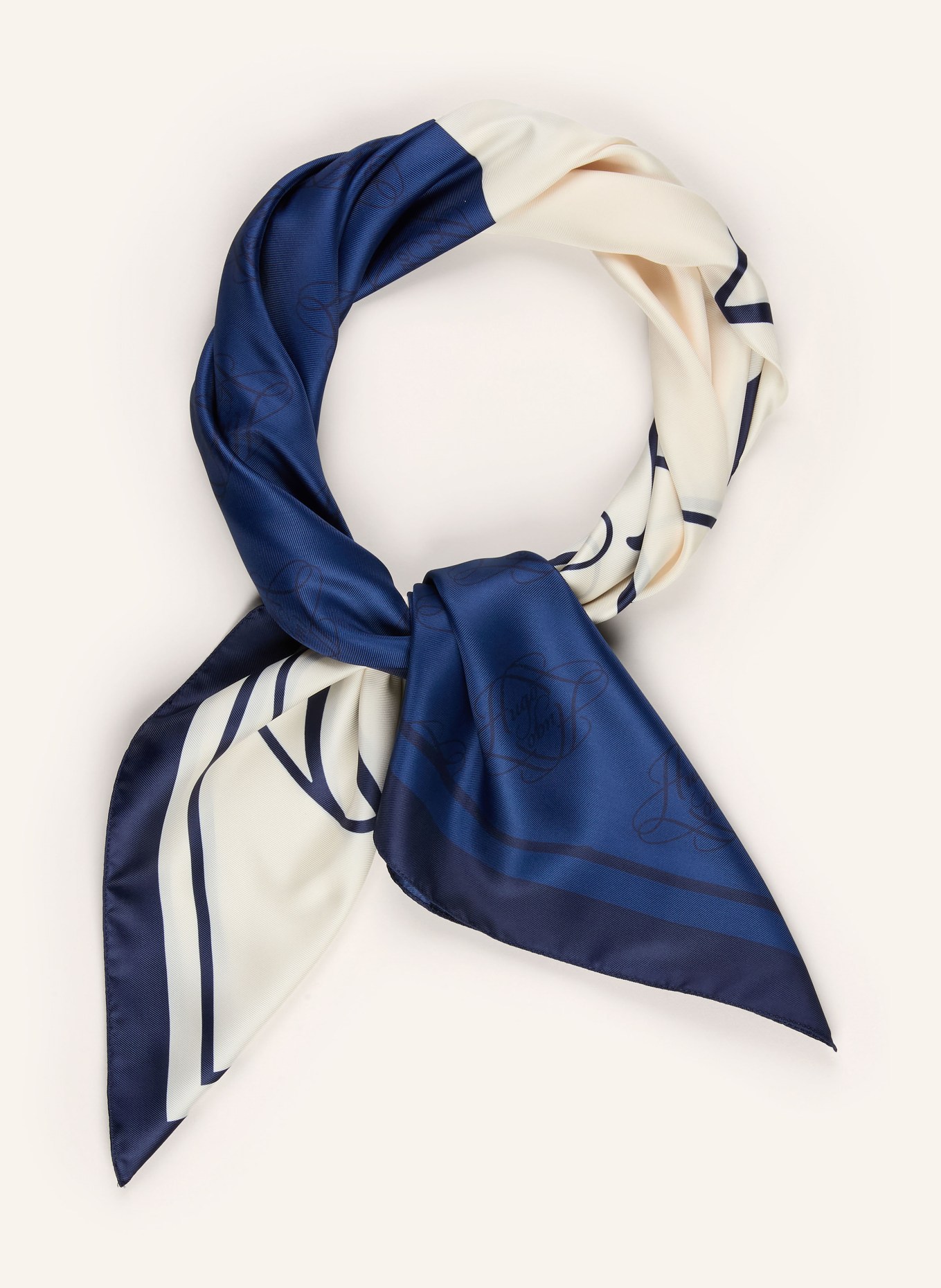 HUGO AURAIZE scarf: BLUE / WHITE