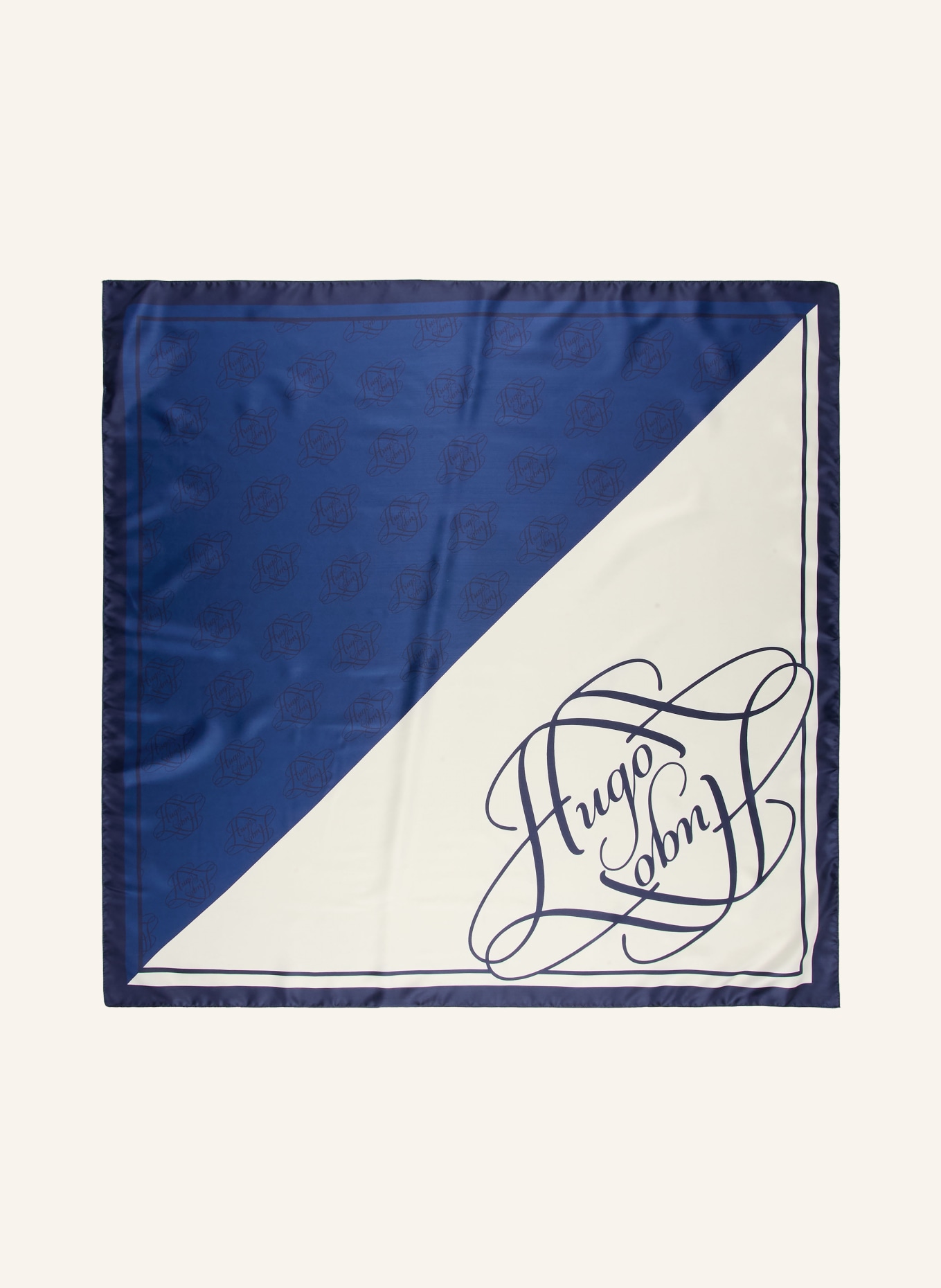 HUGO AURAIZE scarf: BLUE / WHITE