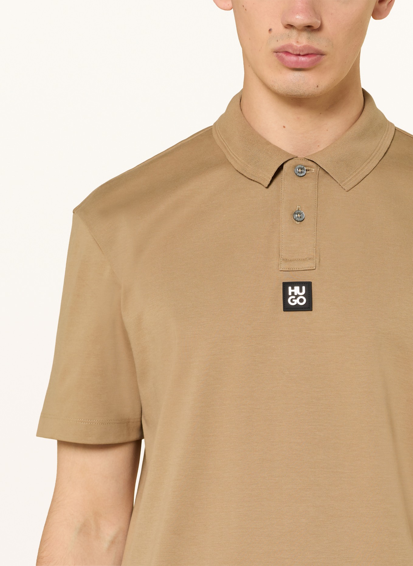 HUGO DEABONO jersey polo shirt: CAMEL