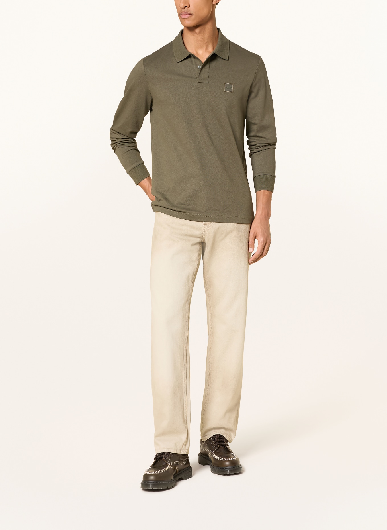BOSS Piqué-polotröja PASSERBY Slim Fit: MÖRKGRÖN