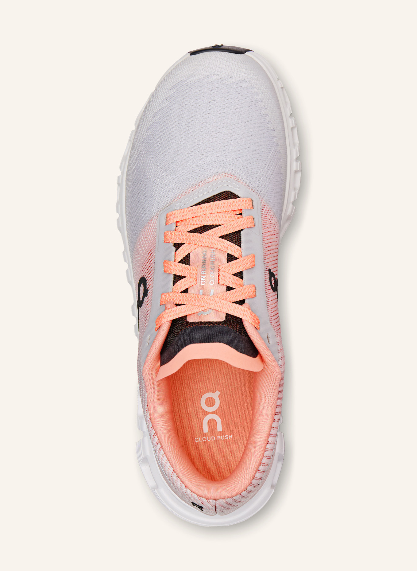 On Sneaker CLOUD 6 PUSH: HELLGRAU / ORANGE