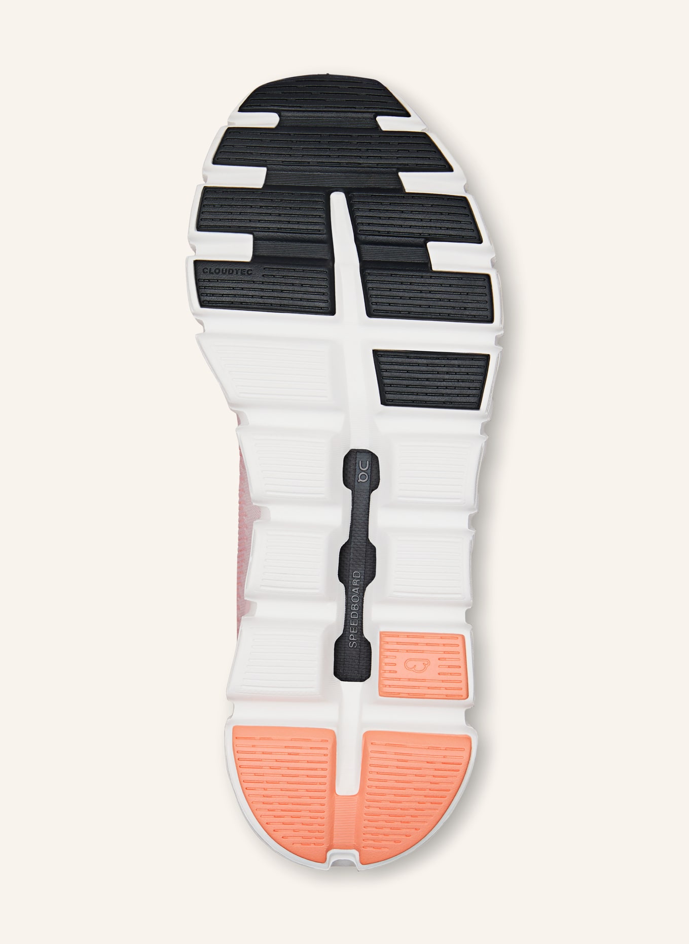On Sneaker CLOUD 6 PUSH: HELLGRAU / ORANGE