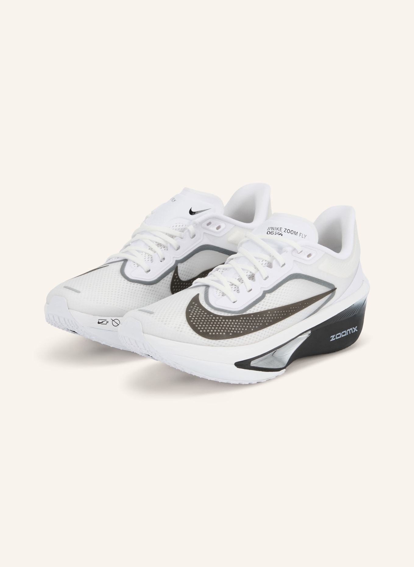Nike Laufschuhe ZOOM FLY 6: WEISS / DUNKELGRAU