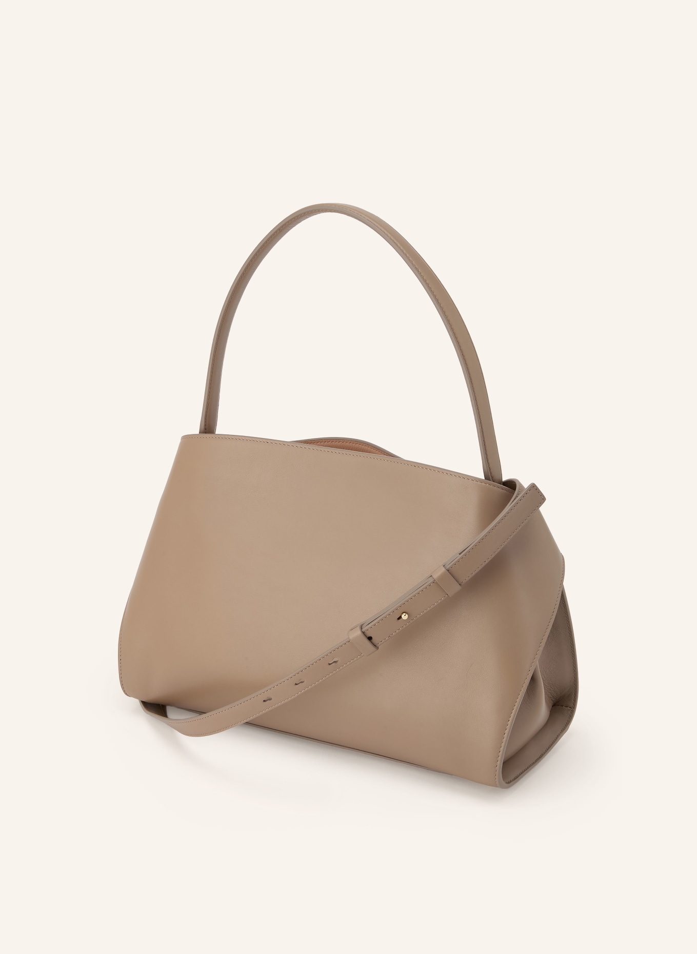 FERRAGAMO Schultertasche HUG: TAUPE / GOLD