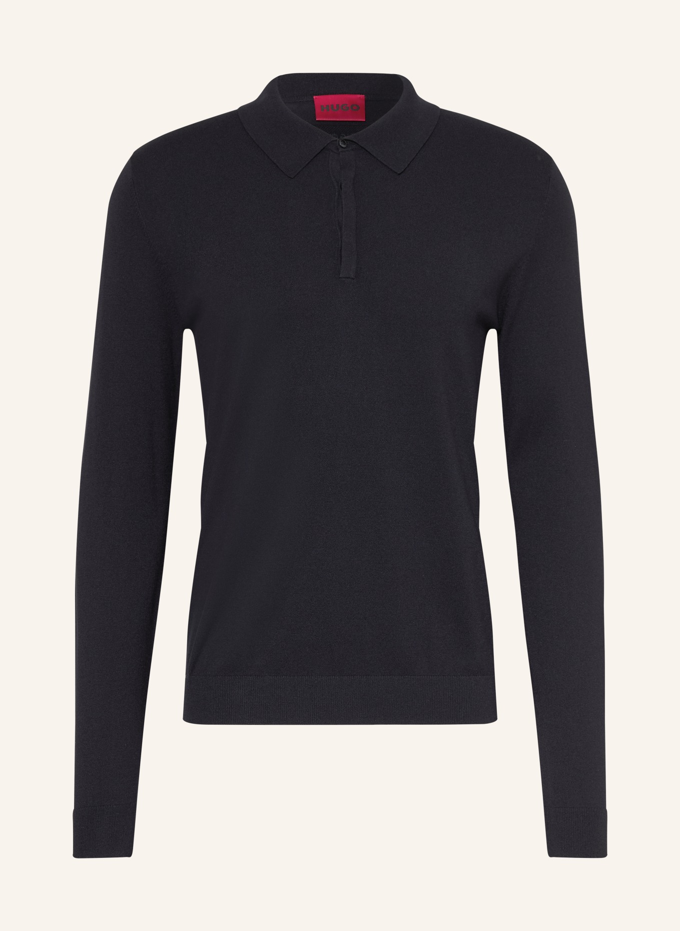 HUGO Knitted polo shirt SAN PIPPO Slim Fit: DARK BLUE