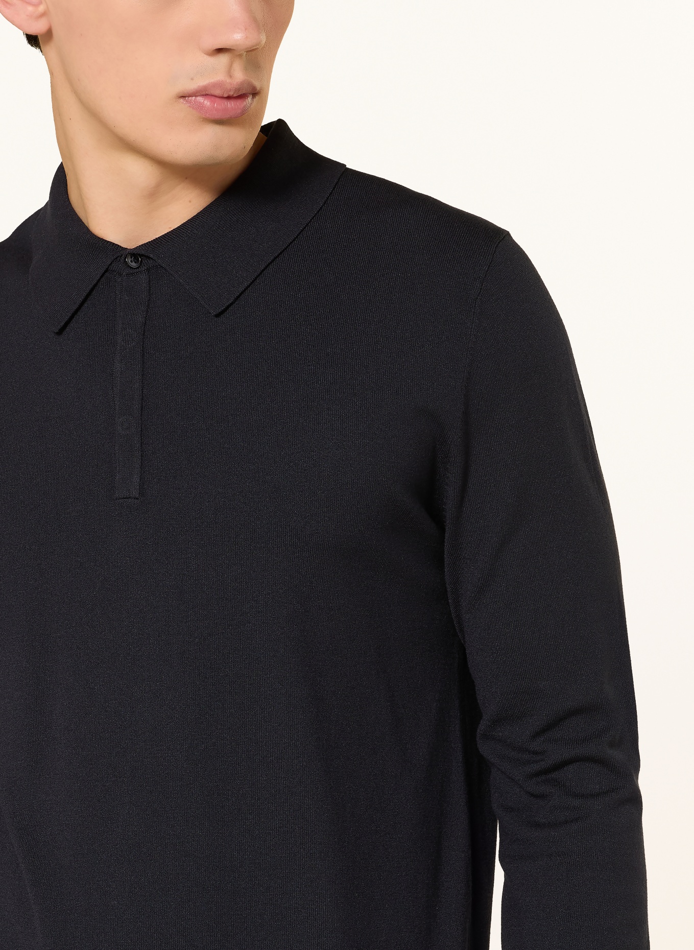 HUGO Knitted polo shirt SAN PIPPO Slim Fit: DARK BLUE