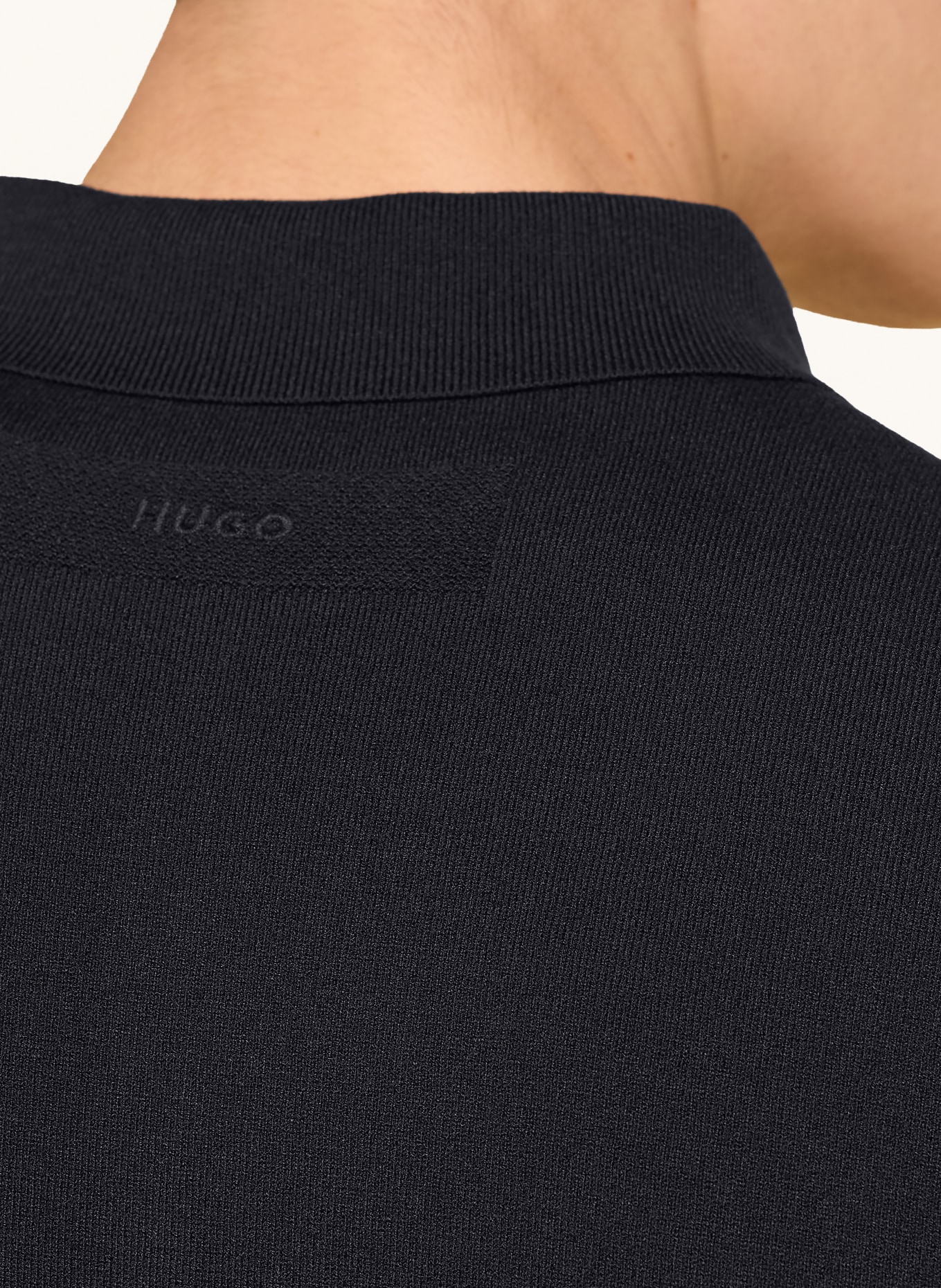 HUGO Knitted polo shirt SAN PIPPO Slim Fit: DARK BLUE