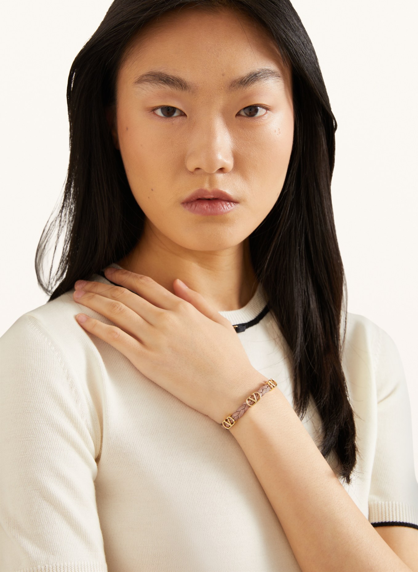 VALENTINO GARAVANI Armband VLOGO SIGNATURE: BEIGE / GOLD