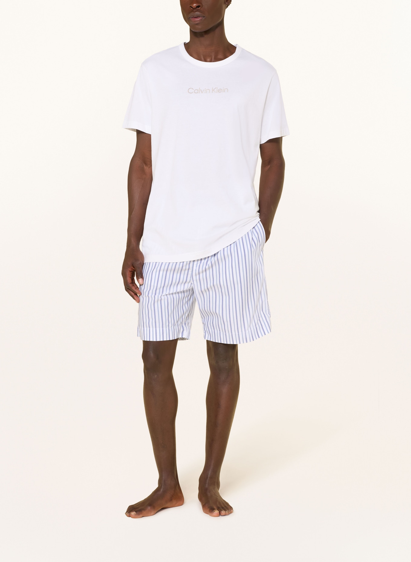 Calvin Klein Pajama shorts: WHITE / LIGHT BLUE / BLUE