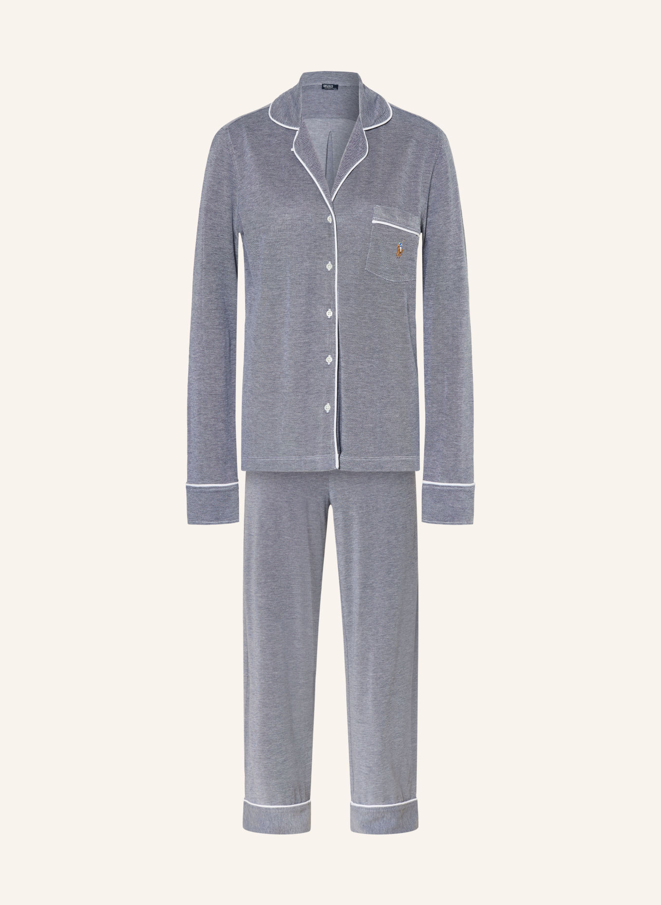 POLO RALPH LAUREN pyjama: BLAUW / WIT