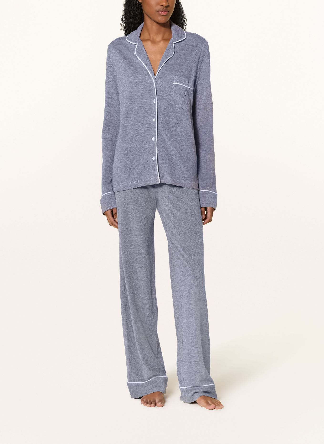 POLO RALPH LAUREN pyjama: BLAUW / WIT