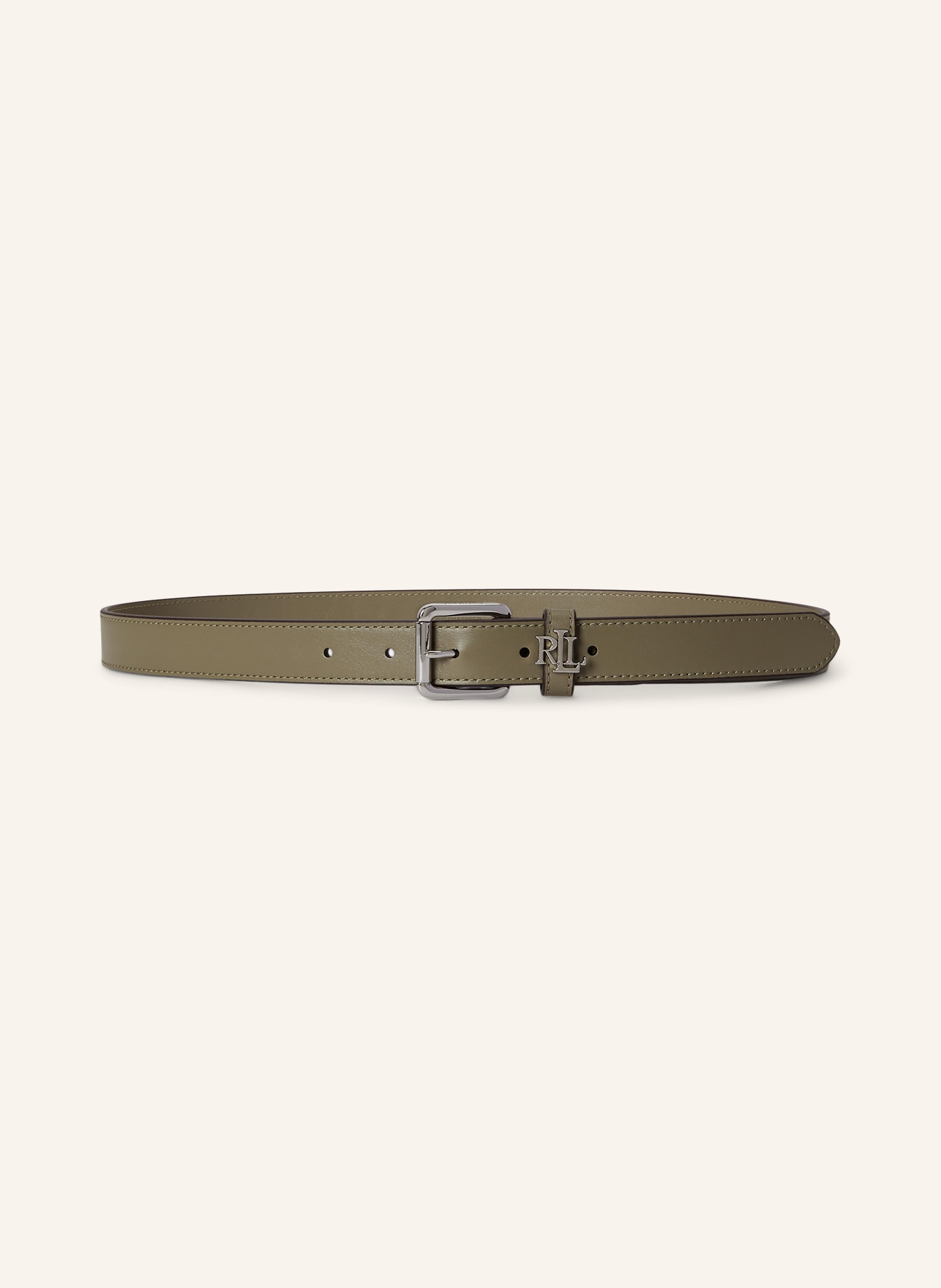 LAUREN RALPH LAUREN Læderbælter: KHAKI / SØLV
