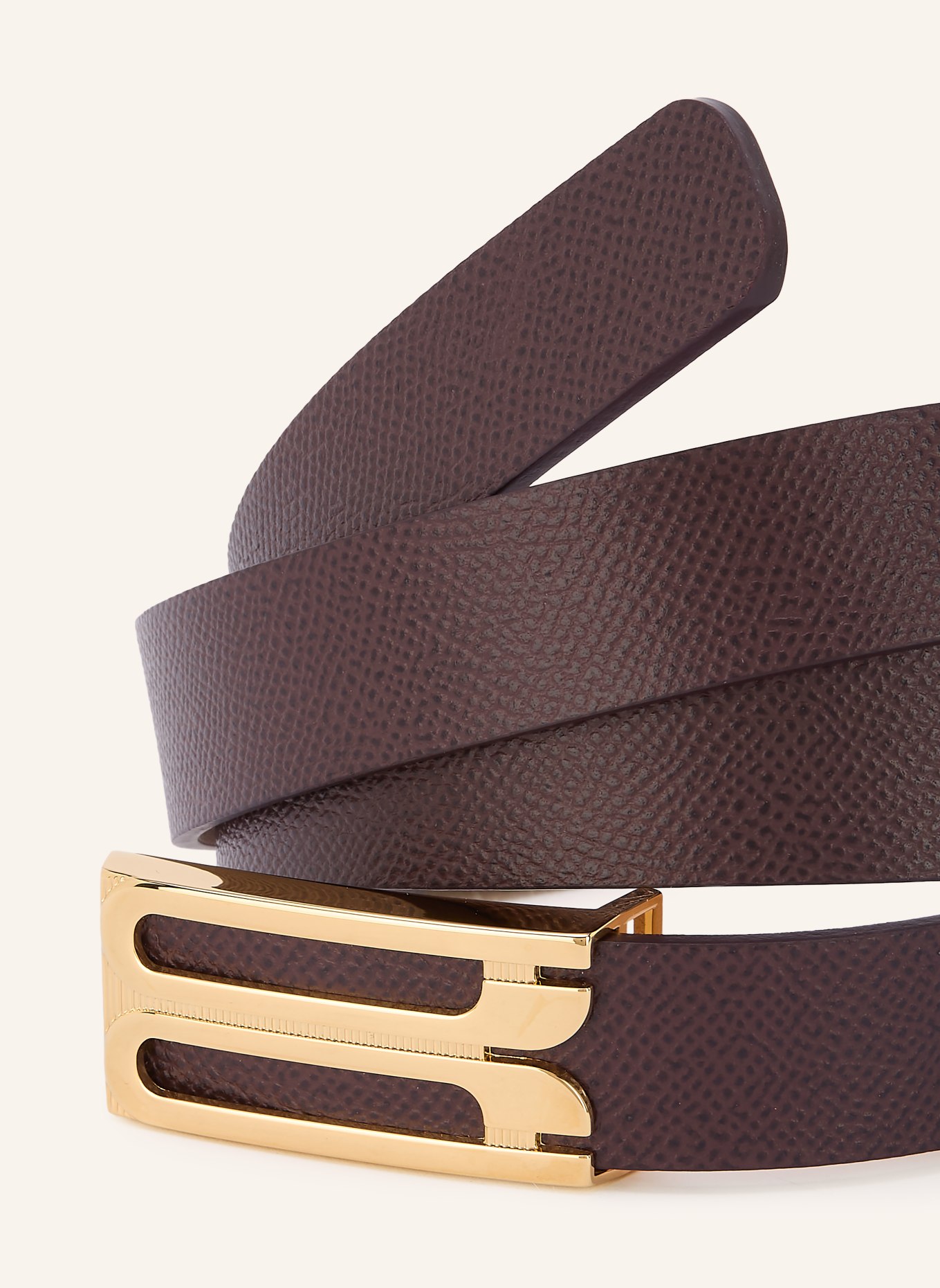 VICTORIA BECKHAM curea de piele: MARO ÎNCHIS / AUR