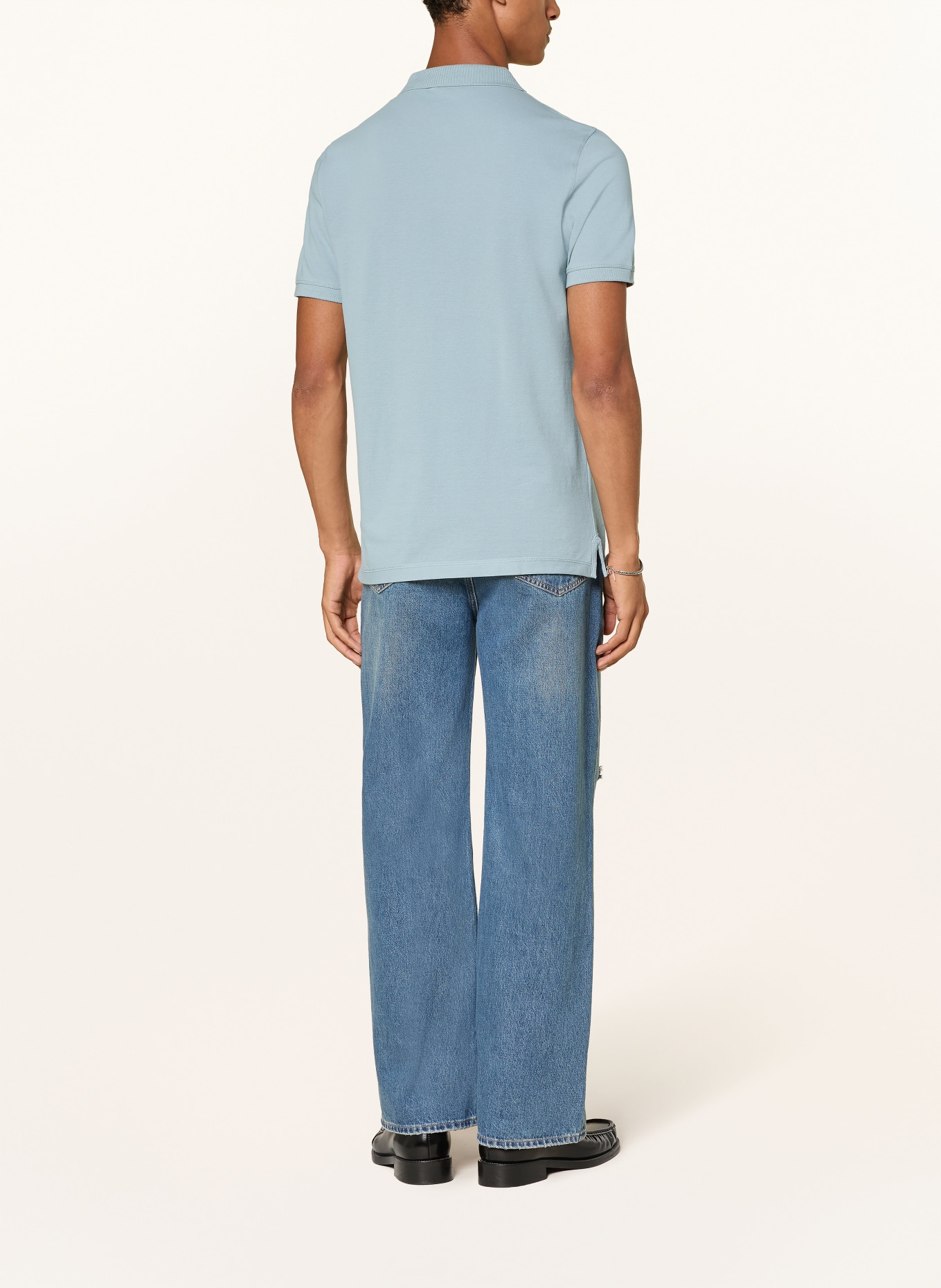 ALLSAINTS Piqué polo shirt REFORM Slim Fit: LIGHT BLUE