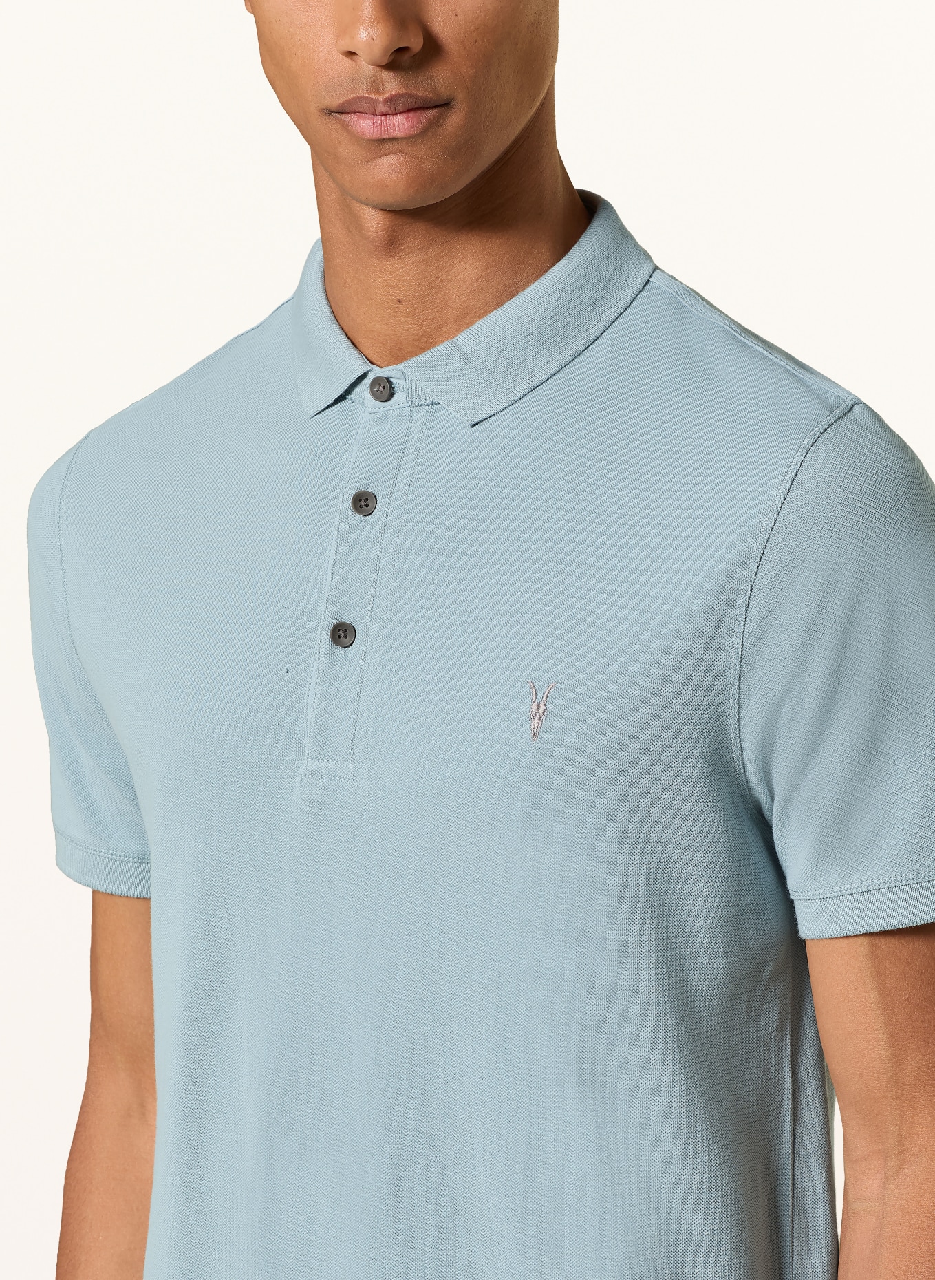 ALLSAINTS Piqué polo shirt REFORM Slim Fit: LIGHT BLUE