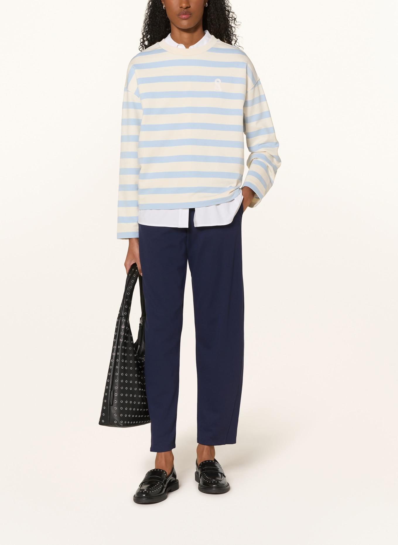 ARMEDANGELS FRANKAA MAARLEN sweatshirt: LIGHT BLUE / ECRU